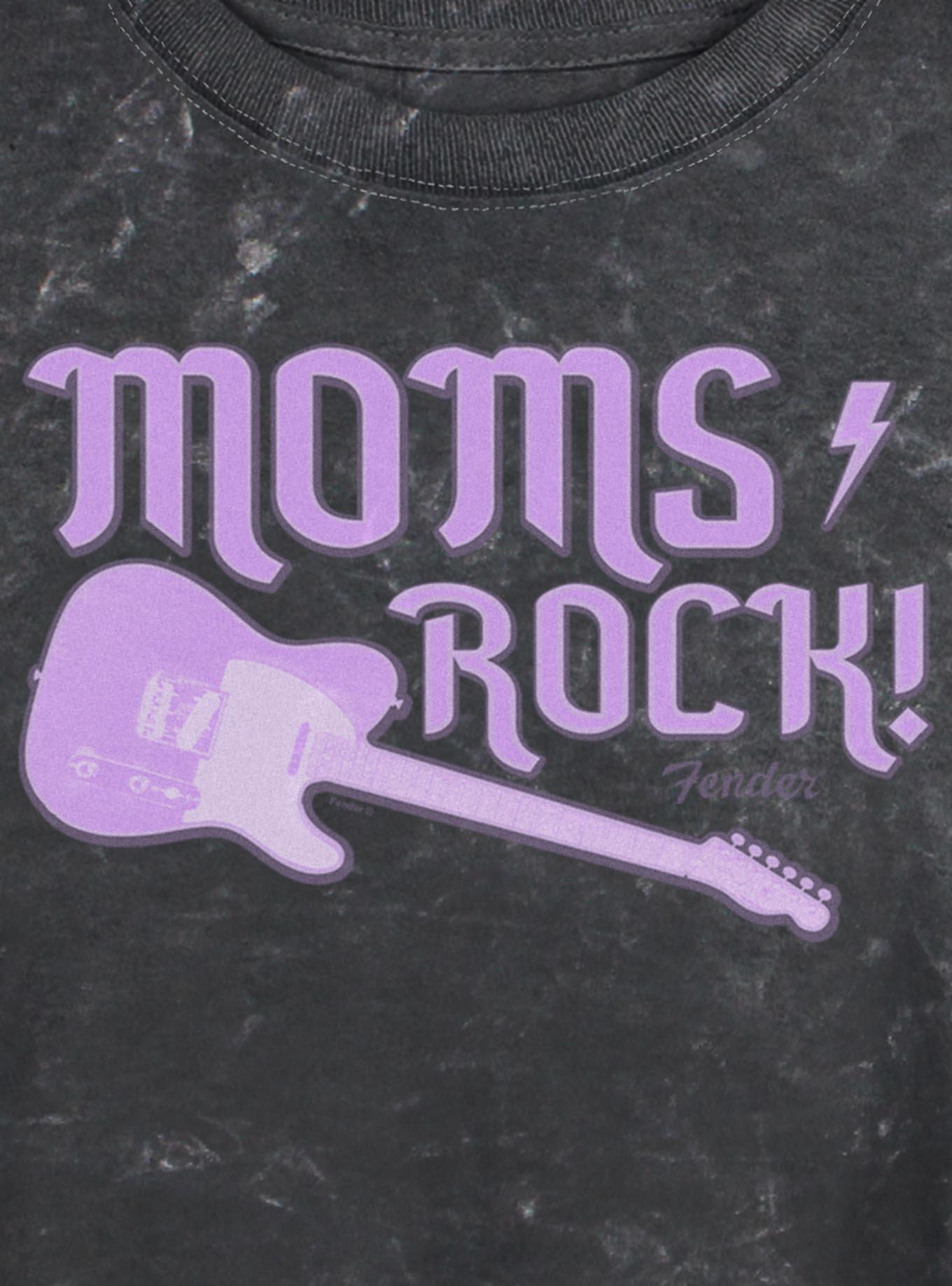 Fender Mom's Rock Guitar Girls Mineral Wash Crop T-Shirt, , hi-res