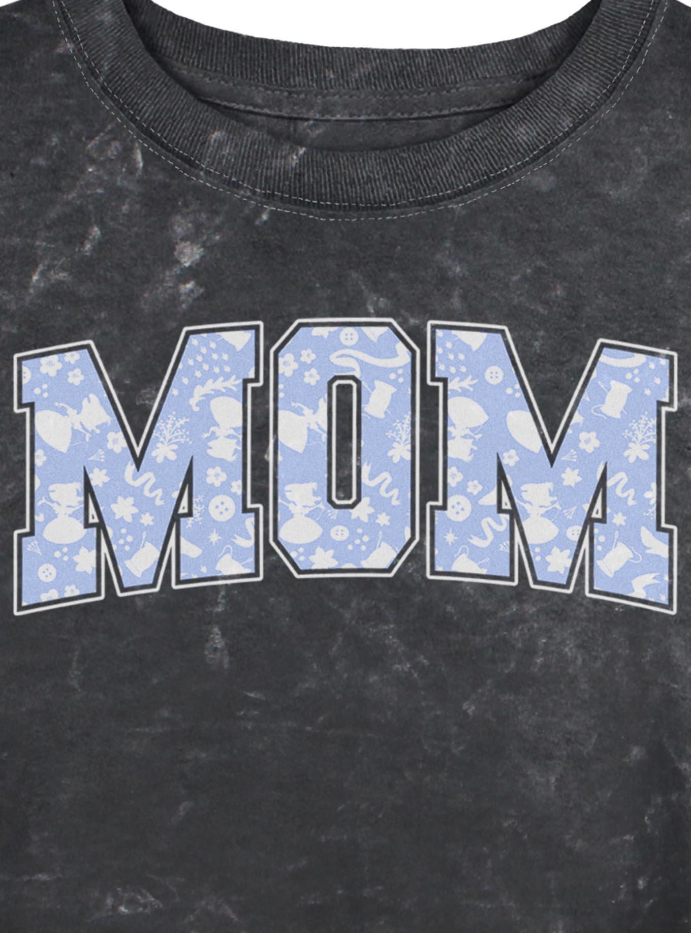 Disney Princesses Mom Collegiate Pattern Girls Mineral Wash Crop T-Shirt, , hi-res