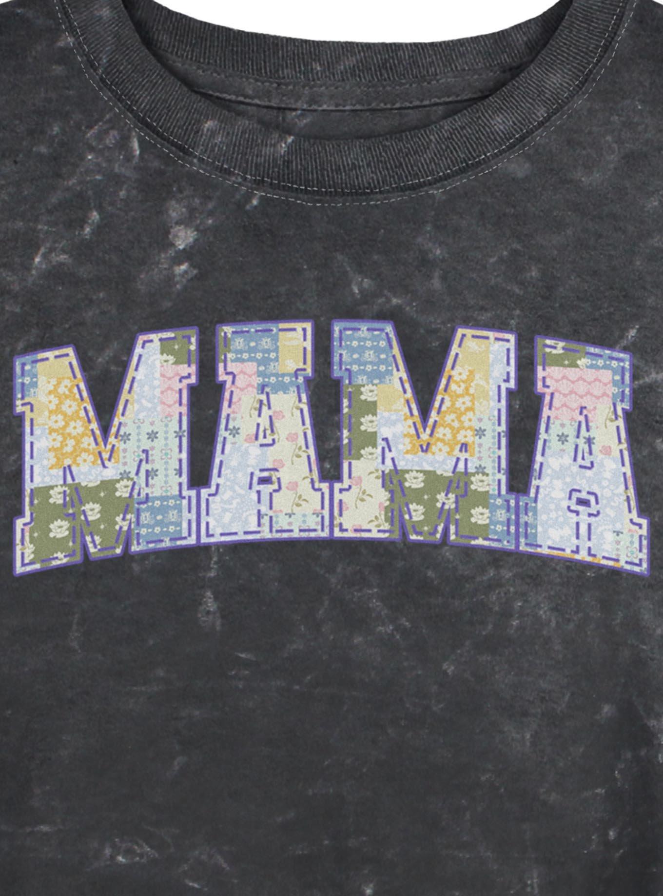 Disney Princesses Mama Collegiate Pattern Girls Mineral Wash Crop T-Shirt, , hi-res