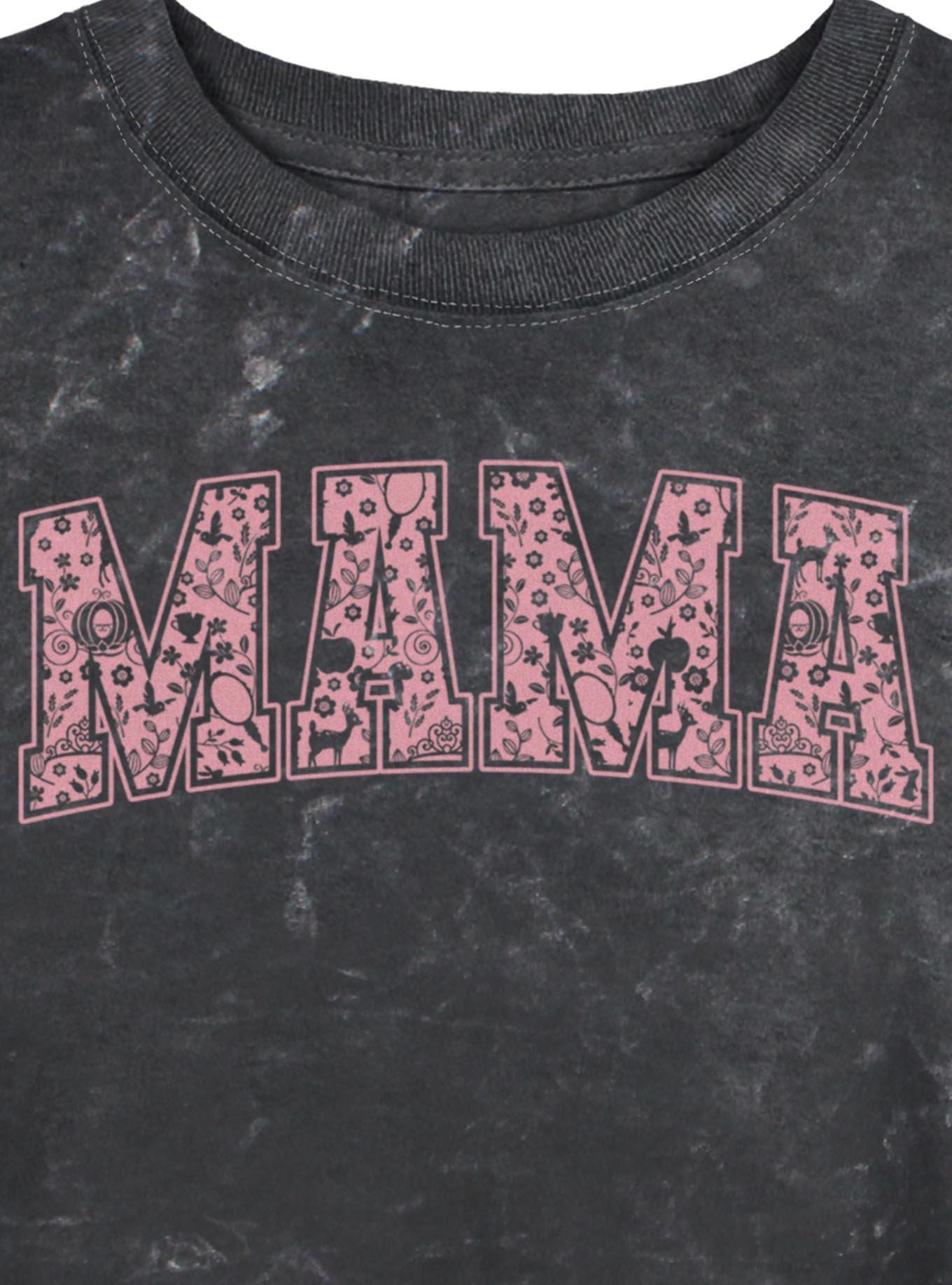 Disney Princesses Mama Collegiate Pattern Girls Mineral Wash Crop T-Shirt, , hi-res