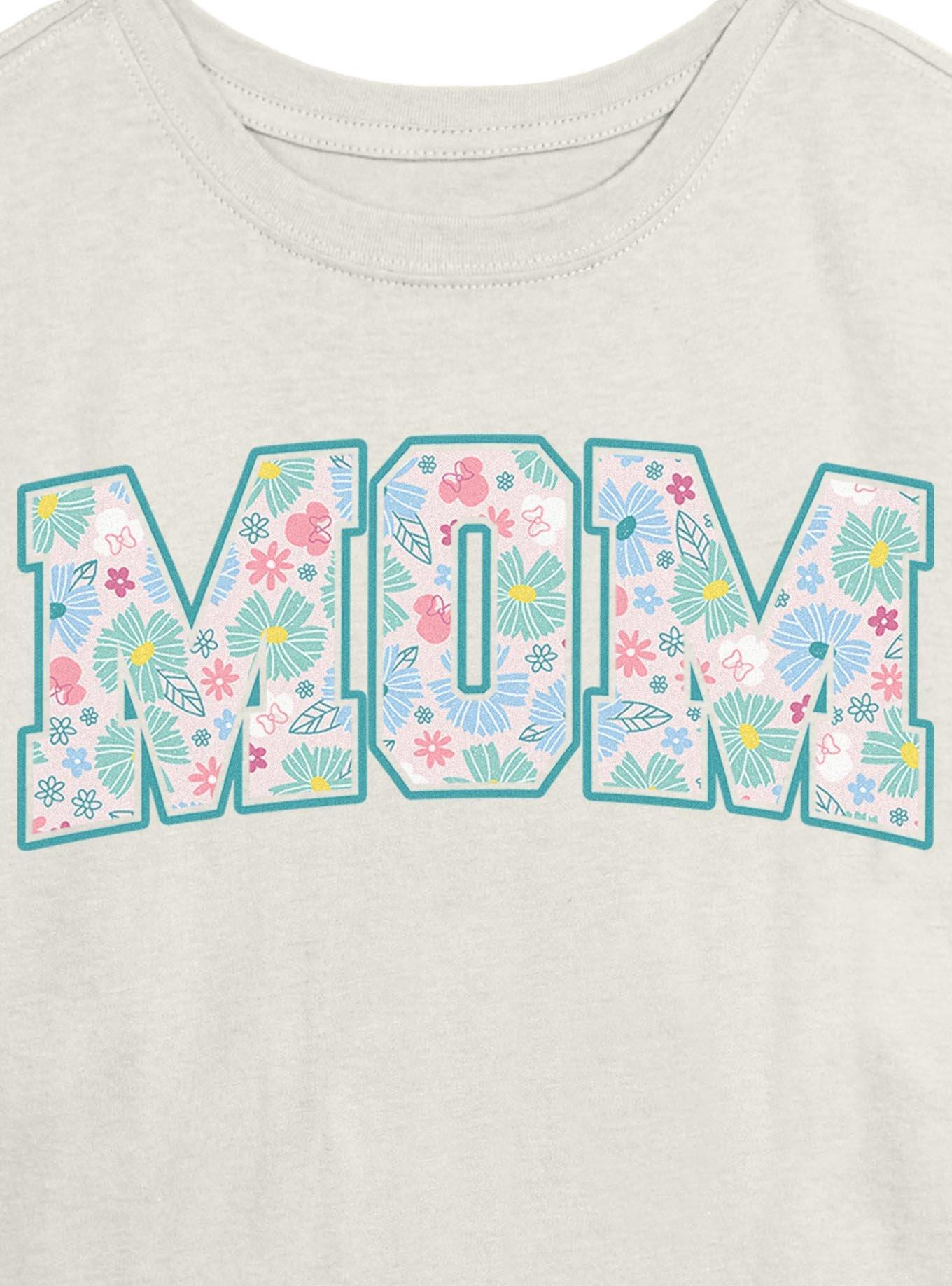 Disney Minnie Mouse Mom Collegiate Flower Print Girls Skimmer T-Shirt, , hi-res