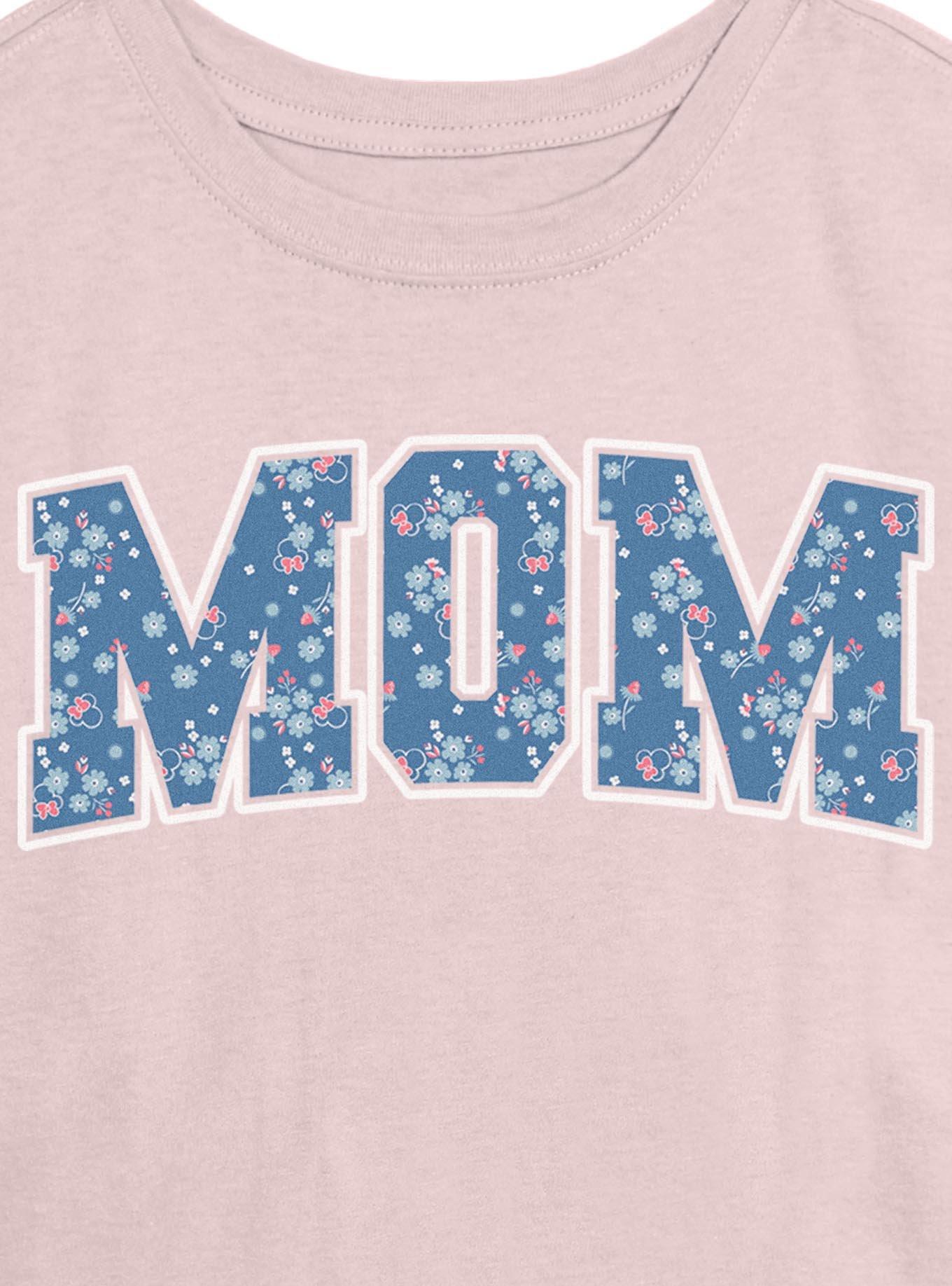 Disney Minnie Mouse Mom Collegiate Flower Pattern Girls Skimmer T-Shirt, , hi-res