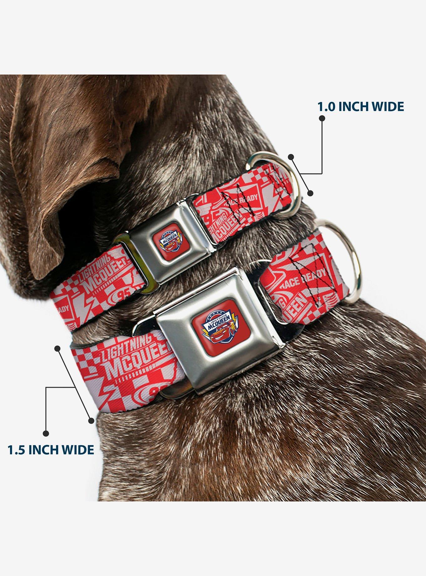 Disney Pixar Cars 3 Lightning McQueen Icons Collage Seatbelt Buckle Dog Collar, , hi-res