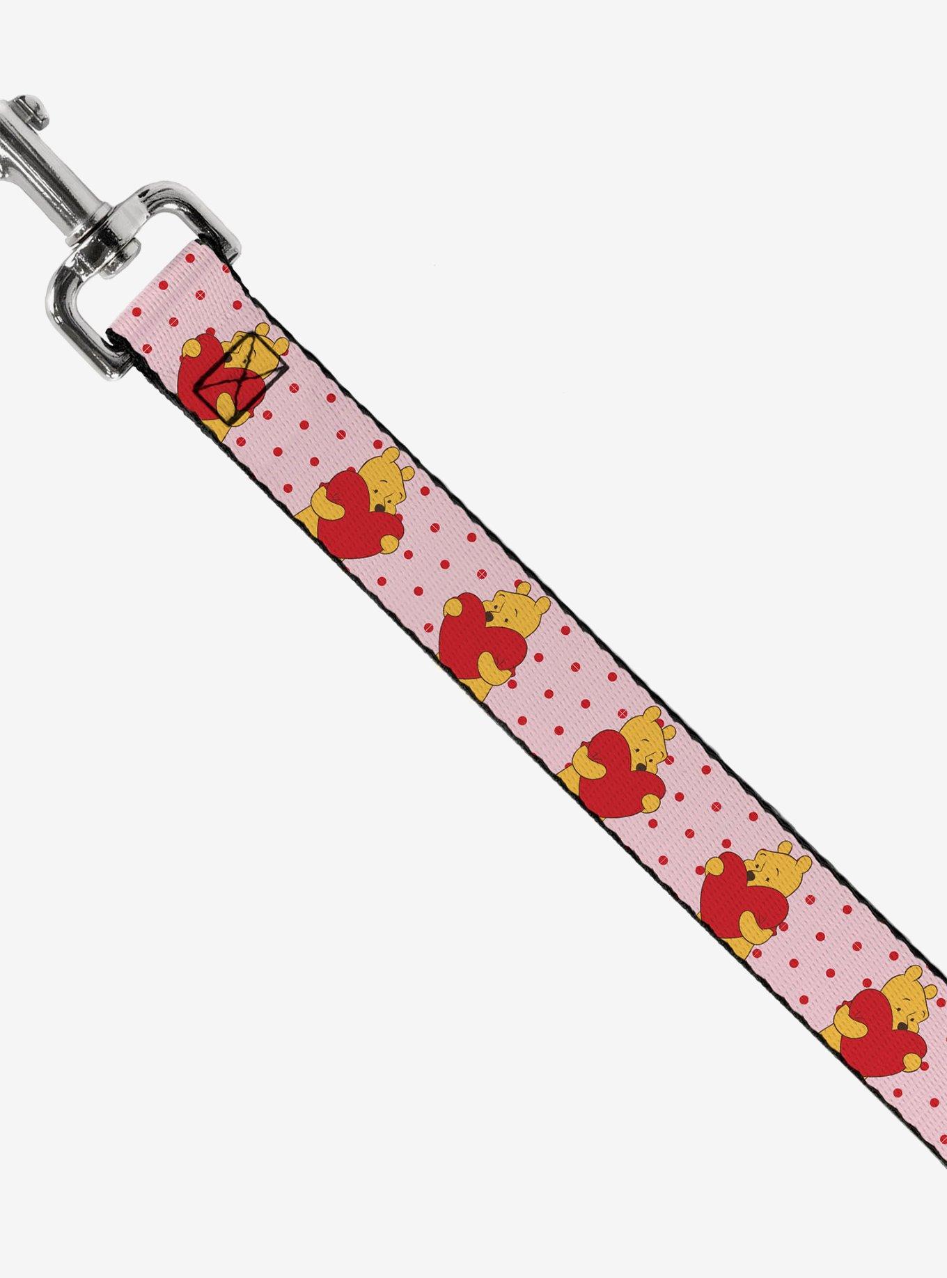 Disney Winnie The Pooh Hugging Heart Valentines Day Pose Dog Leash, PINK, alternate
