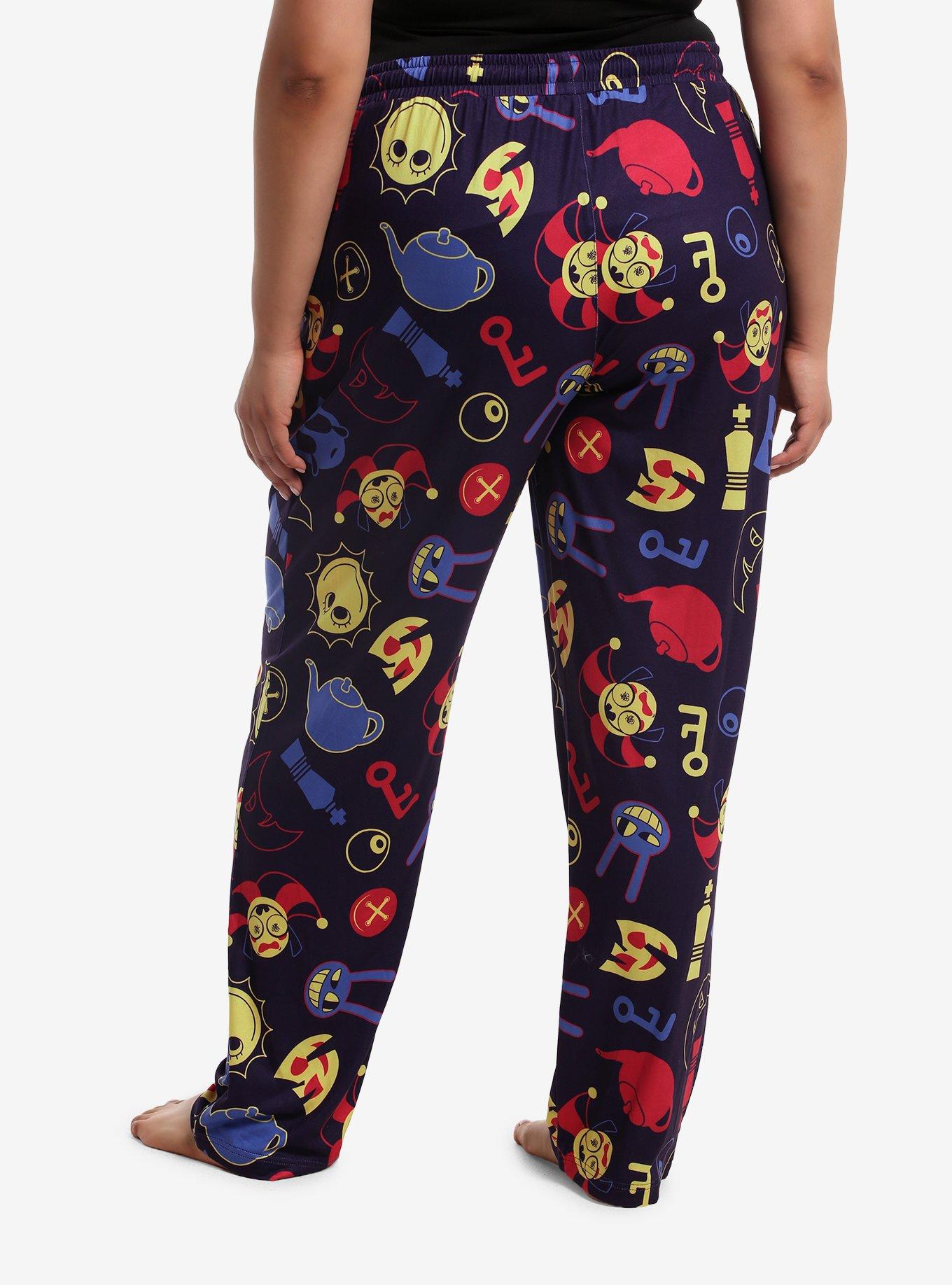 The Amazing Digital Circus Icons Pajama Pants Plus Size, NAVY, alternate - view 2