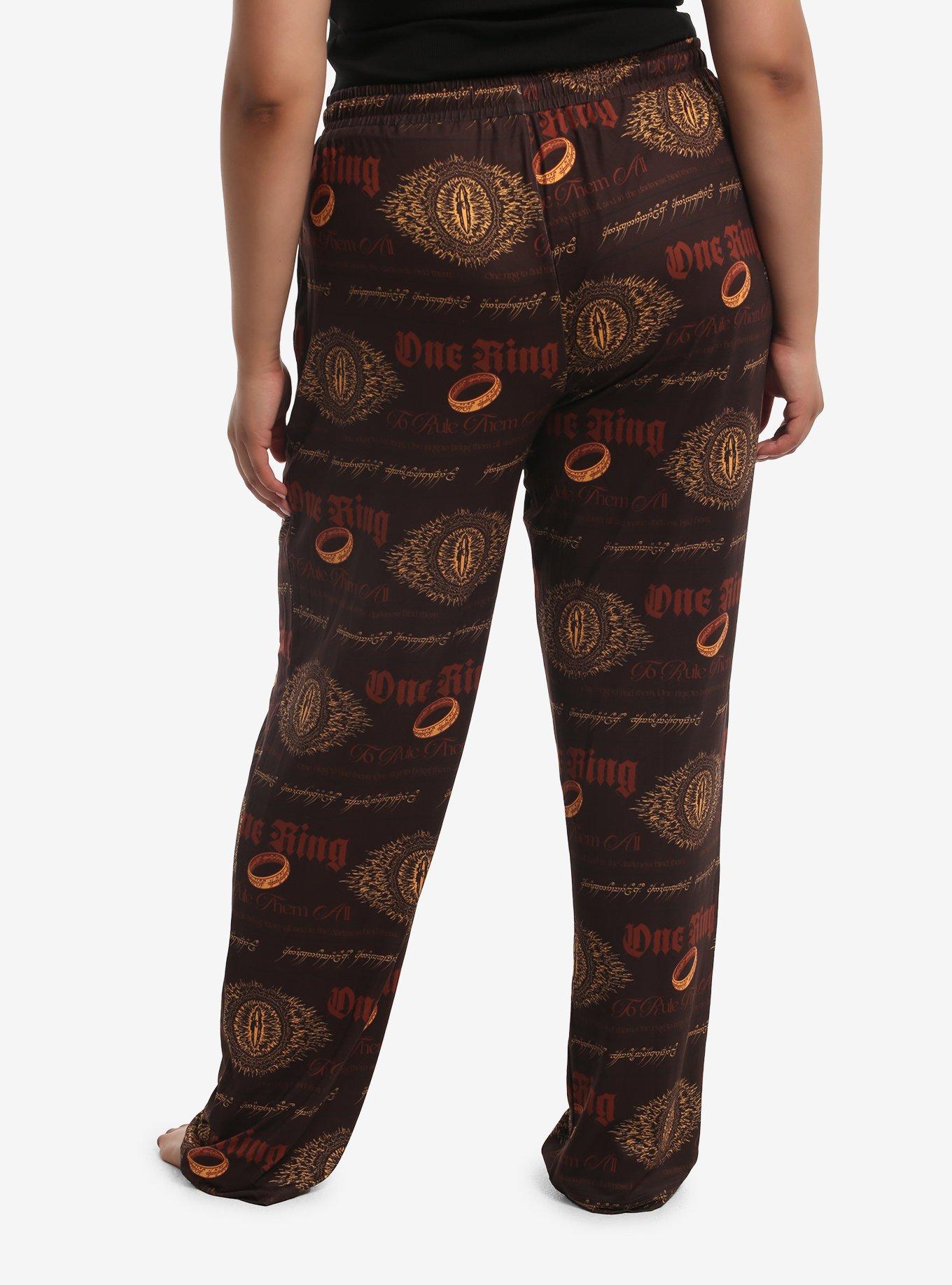 The Lord Of The Rings Icons Pajama Pants Plus Size, BURGUNDY, alternate - view 2