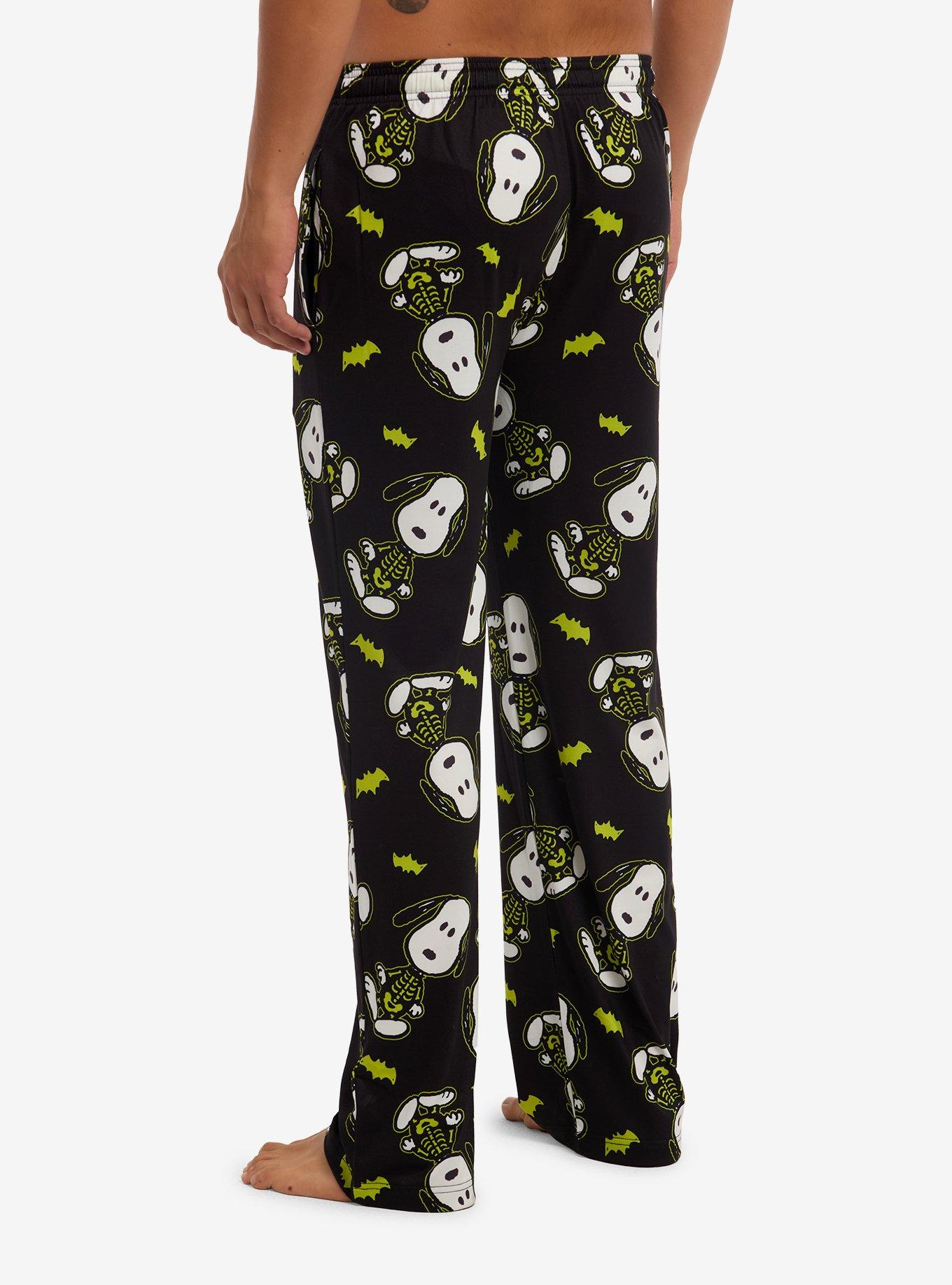 Peanuts Snoopy Halloween Skeleton Pajama Pants, , hi-res