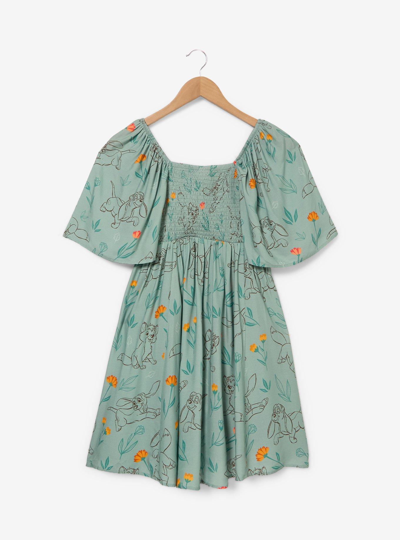 Disney The Fox and the Hound Empire Waist Dress &mdash; BoxLunch Exclusive, BROWN, alternate - view 2