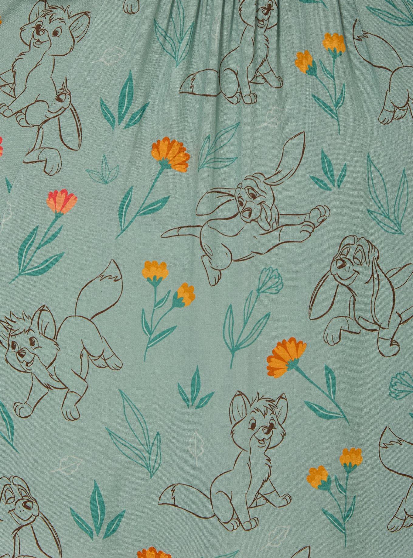 Disney The Fox and the Hound Empire Waist Dress &mdash; BoxLunch Exclusive, BROWN, alternate - view 3