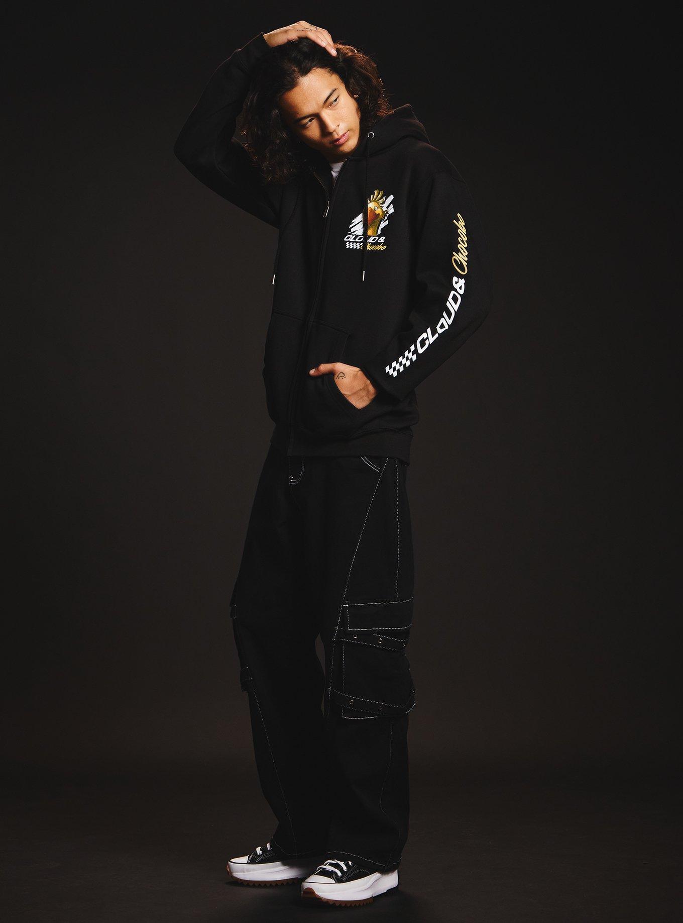 FINAL FANTASY VII Cloud & Chocobo Hoodie Hot Topic Exclusive, BLACK, alternate - view 4