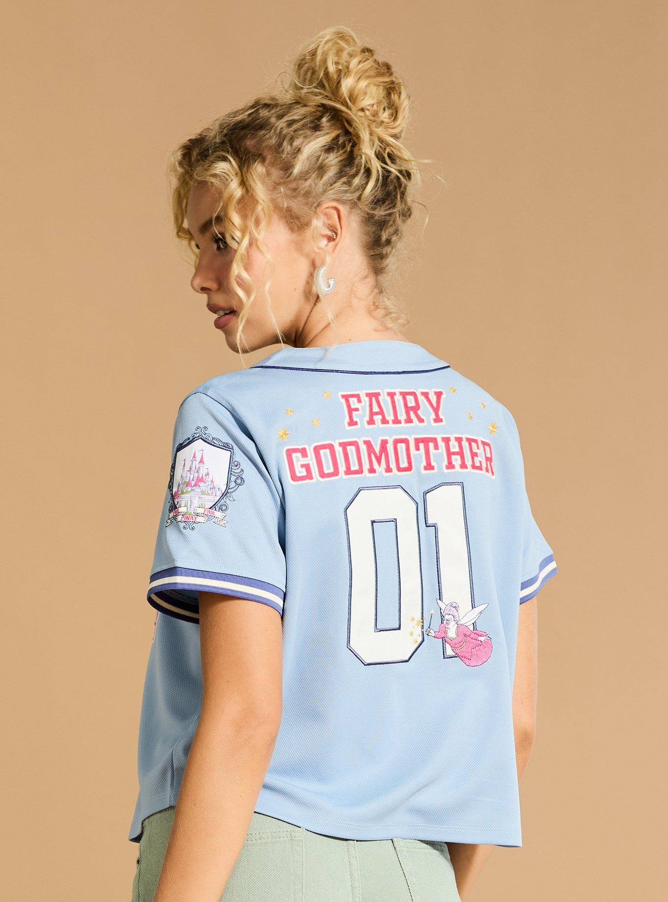DreamWorks Shrek Fairy Godmother Women's Cropped Baseball Jersey - BoxLunch Exclusive, PINK, alternate - view 2