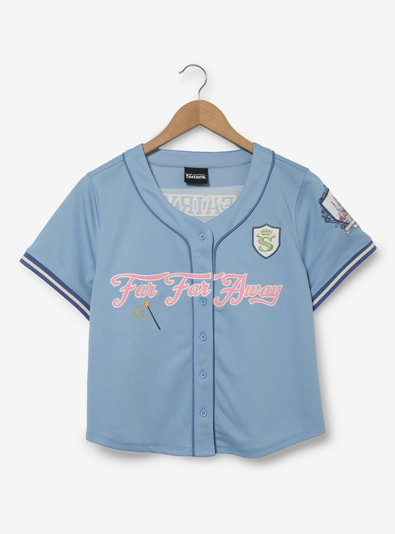 DreamWorks Shrek Fairy Godmother Women's Cropped Baseball Jersey - BoxLunch Exclusive, PINK, alternate - view 3
