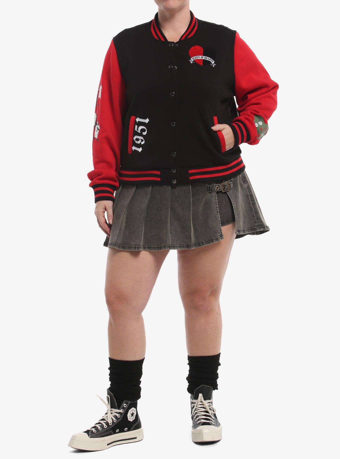 Disney Alice In Wonderland Queen Of Hearts Girls Varsity Jacket Plus Size, MULTI, alternate - view 3