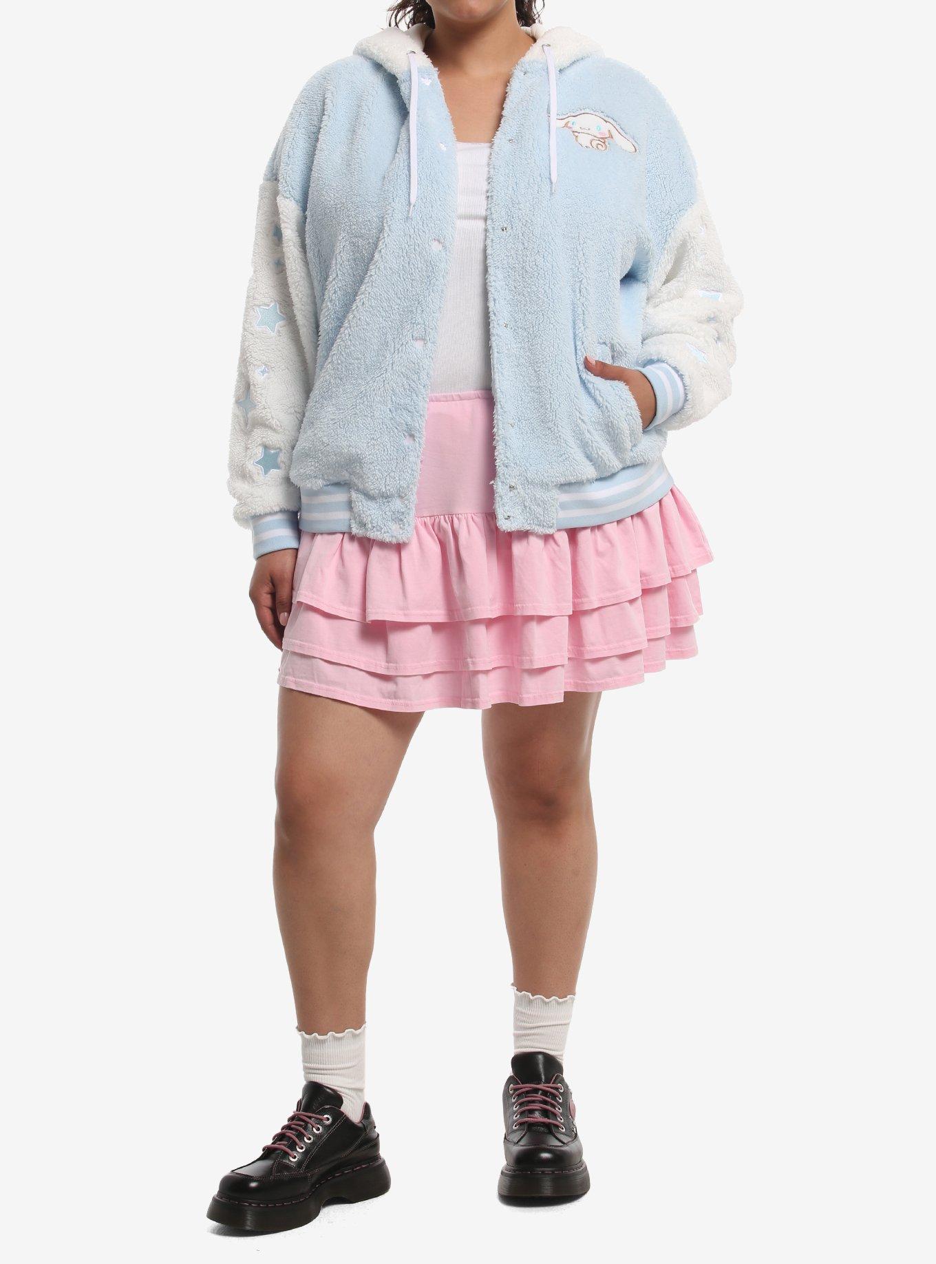 Cinnamoroll Figural Hood Girls Fuzzy Varsity Jacket Plus Size, MULTI, alternate - view 3