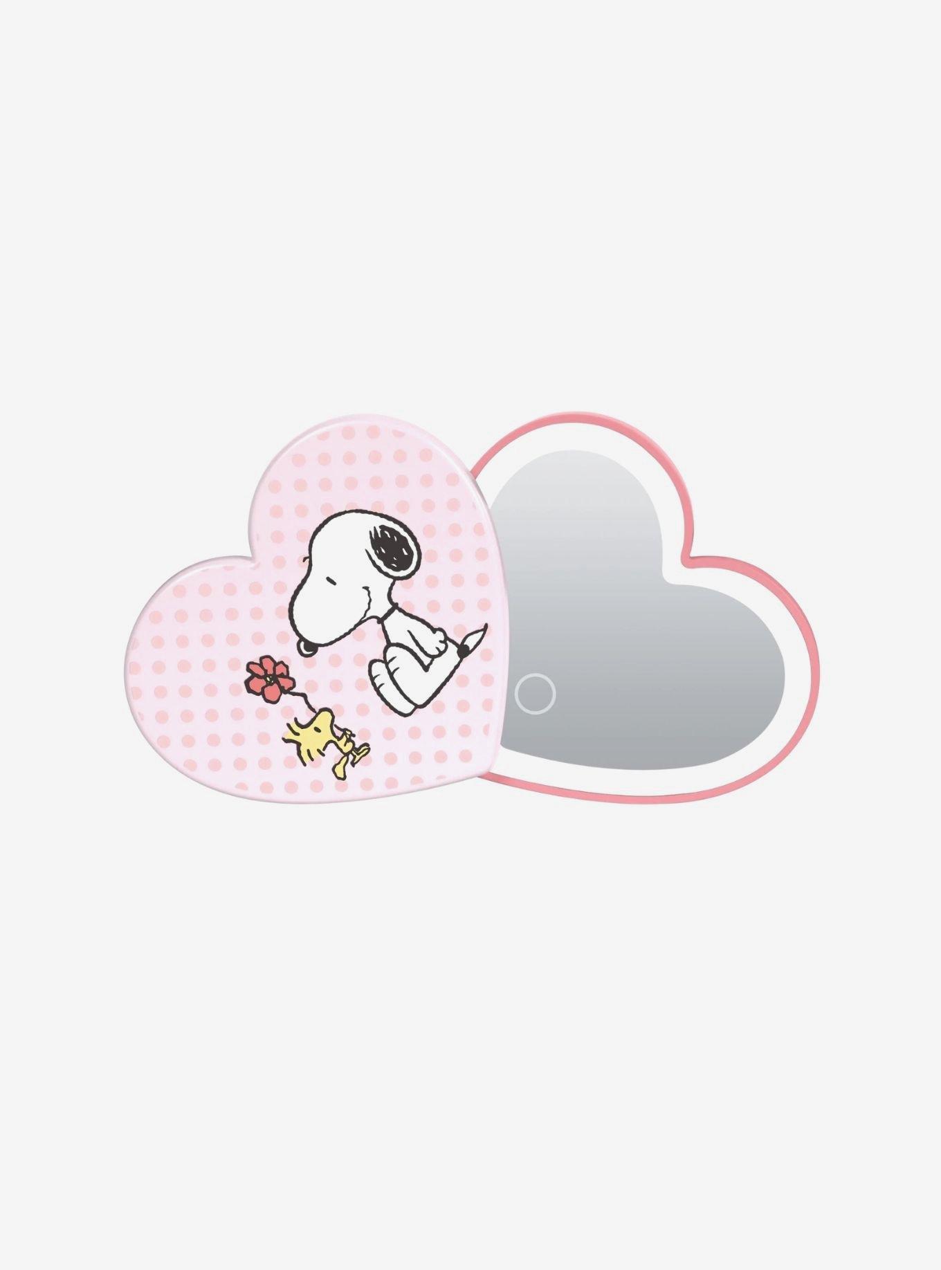 Peanuts Snoopy Swivel Heart Bow LED Compact Mirror, , hi-res