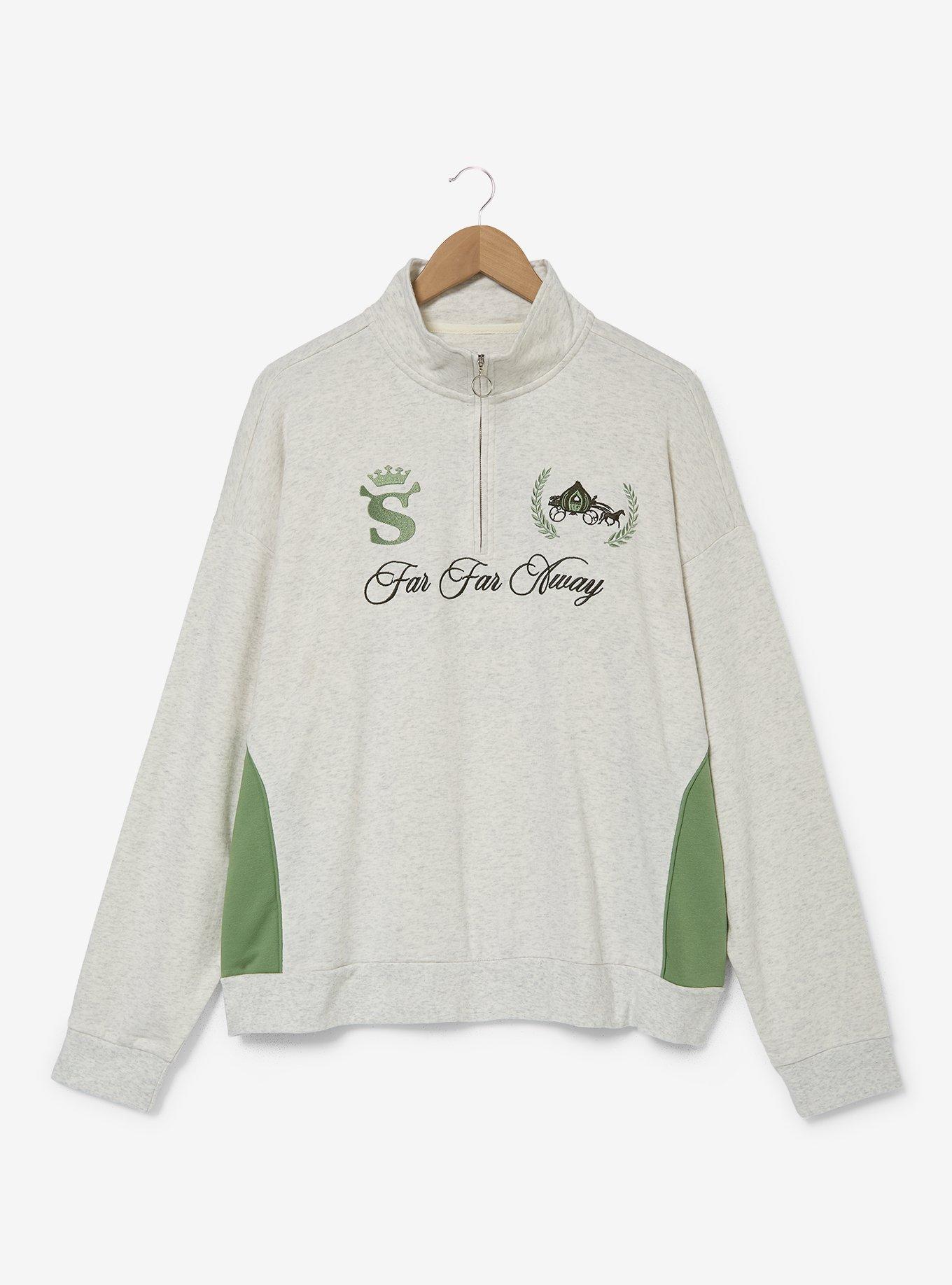 DreamWorks Shrek Far Far Away Women's Quarter-Zip Crewneck - BoxLunch Exclusive, GREEN, alternate - view 3