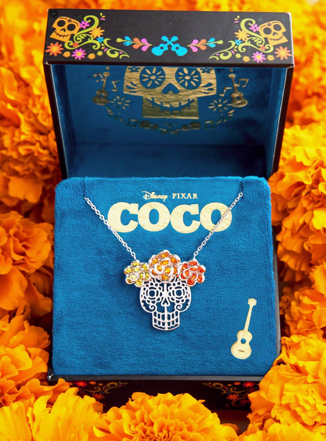 Pixar X RockLove Coco Marigold Sugar Skull Necklace, , alternate