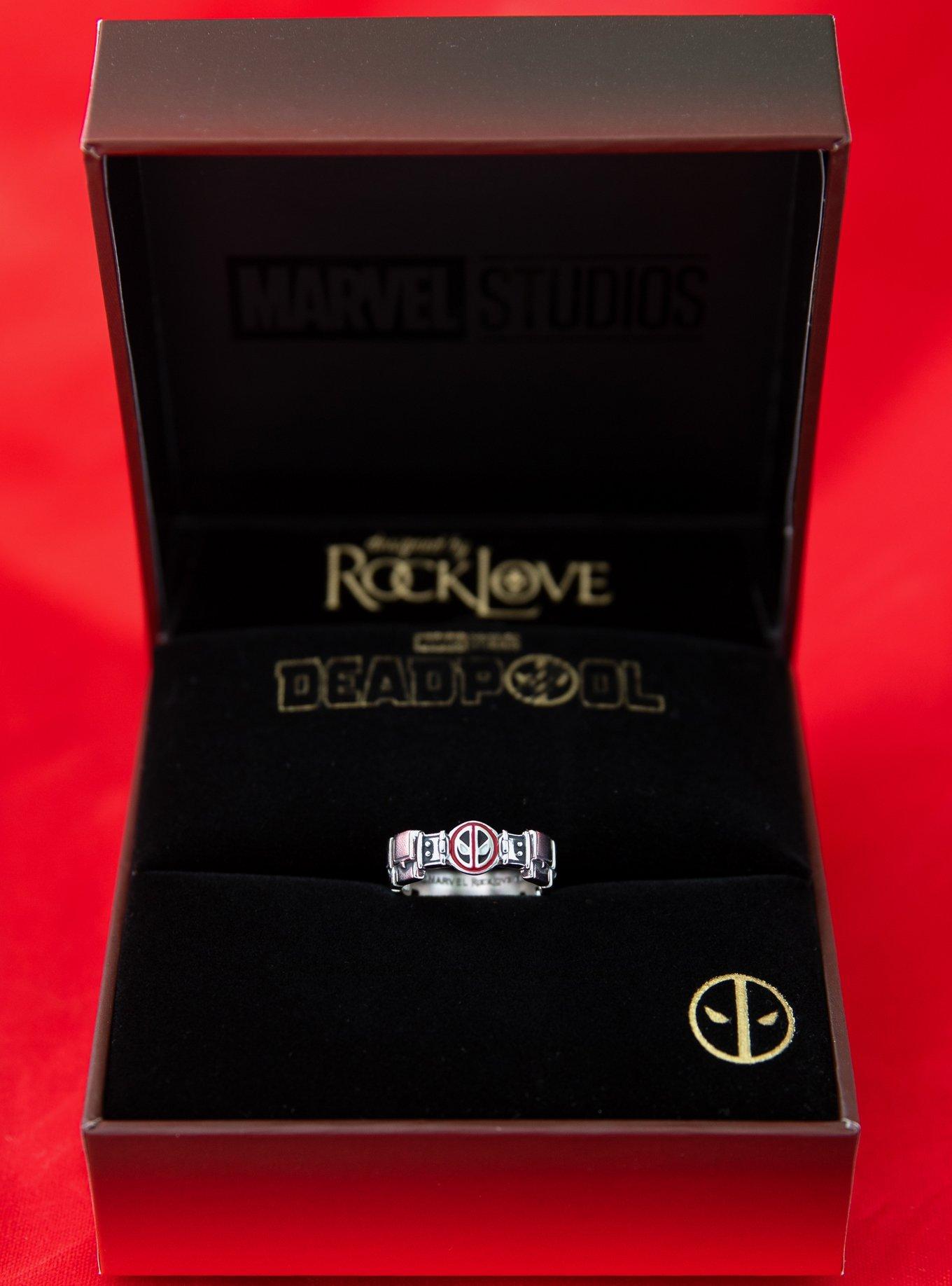 Marvel X RockLove Marvel Studios Deadpool And Wolverine Deadpool Belt Ring, SILVER, alternate