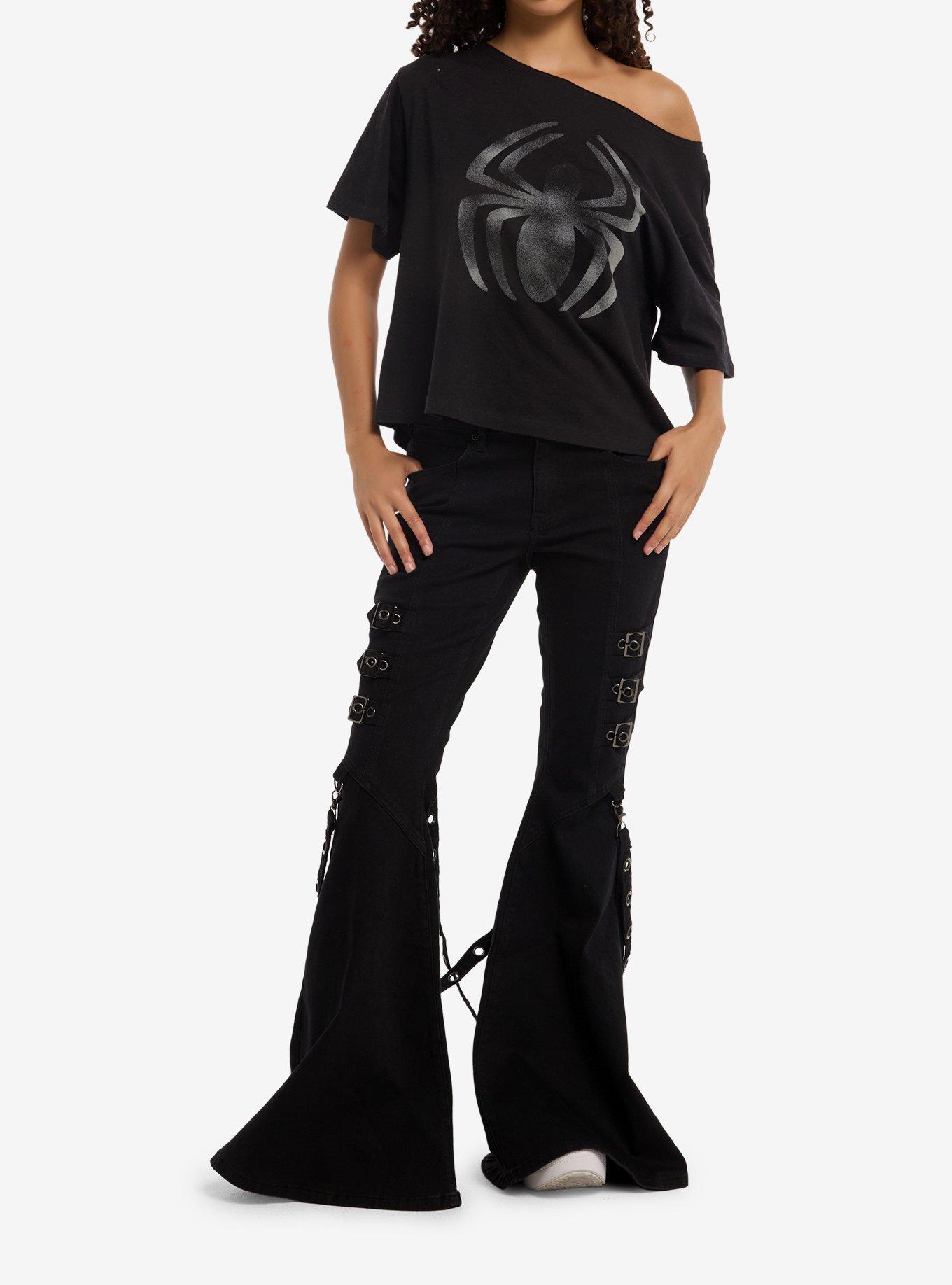 Marvel Spider-Man Logo Girls Off-Shoulder T-Shirt, , hi-res