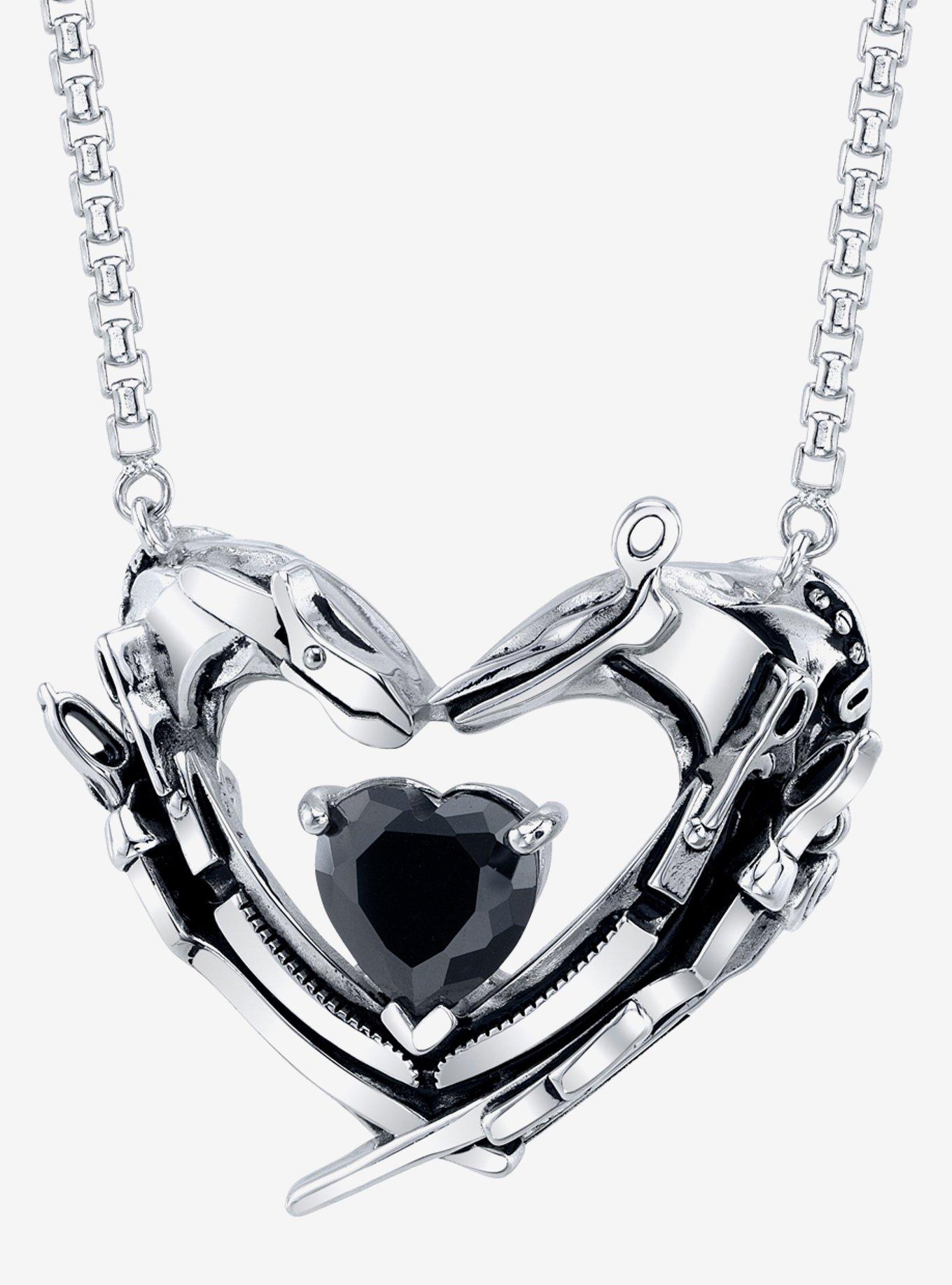 Edward Scissorhands X RockLove Crystal Heart Necklace, , hi-res