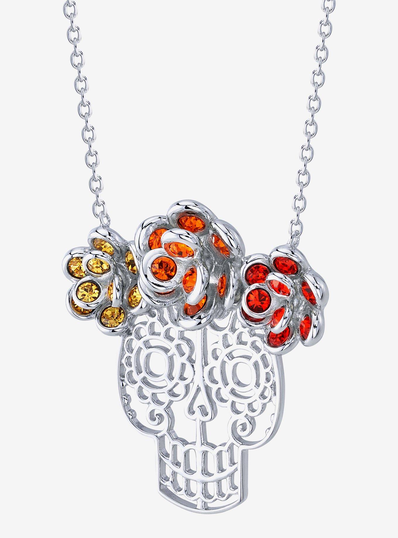Pixar X RockLove Coco Marigold Sugar Skull Necklace, , hi-res