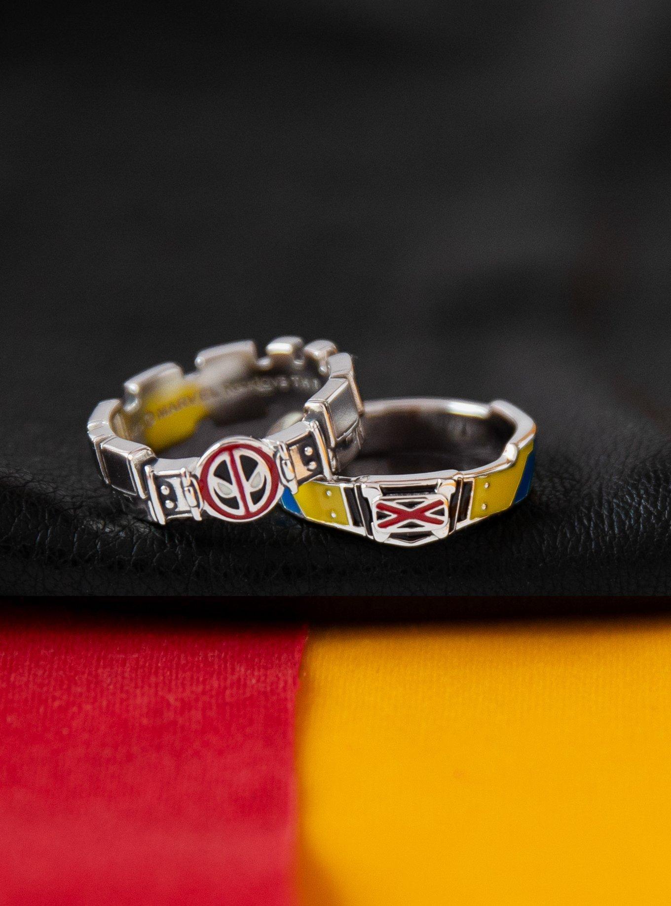Marvel X RockLove Marvel Studios Deadpool And Wolverine Deadpool Belt Ring, SILVER, alternate