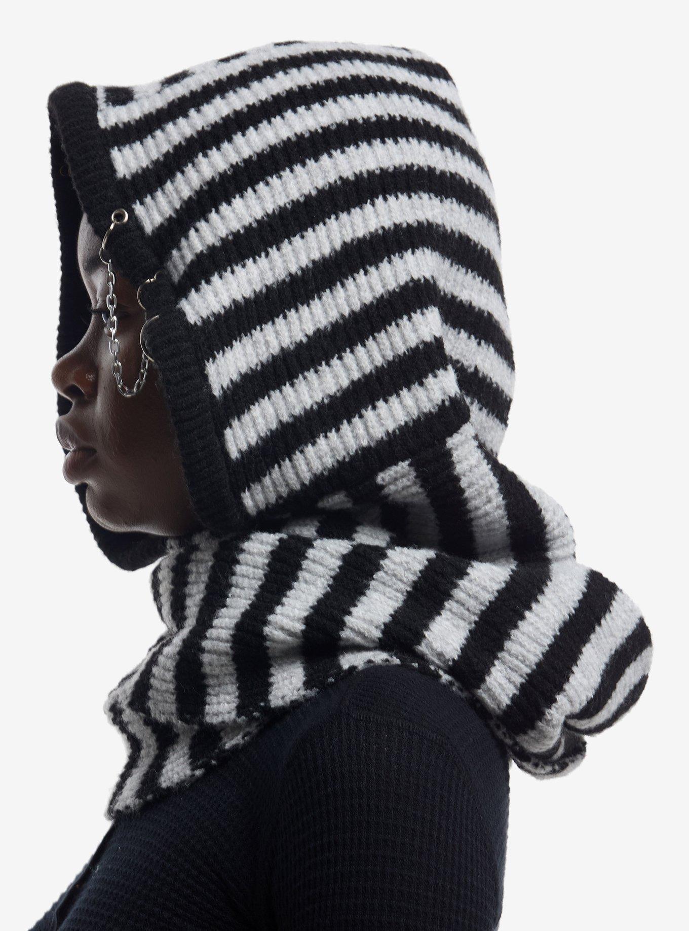 Grey & Black Stripe Pierced Snood, , alternate - view 2