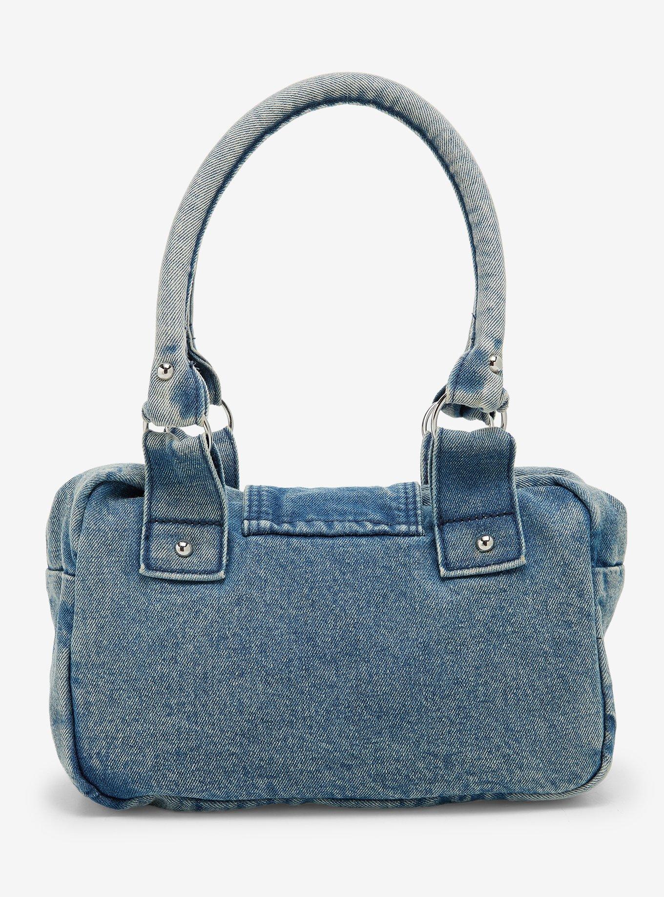 Blue Denim Star Buckle Shoulder Bag, , alternate - view 3