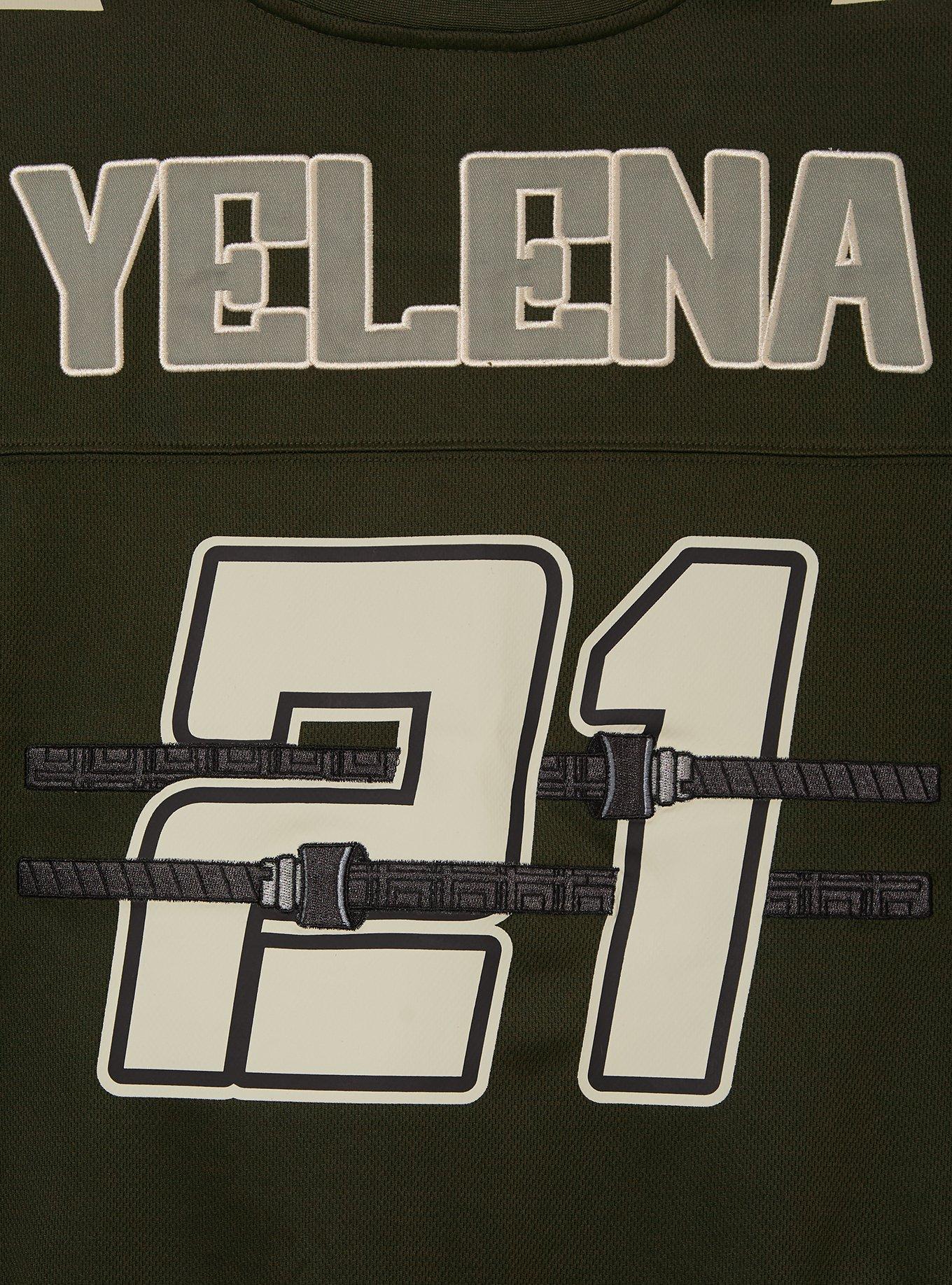 Marvel Avengers: Doomsday Yelena Women's Cropped Football Jersey - BoxLunch Exclusive, BLACK, alternate - view 4