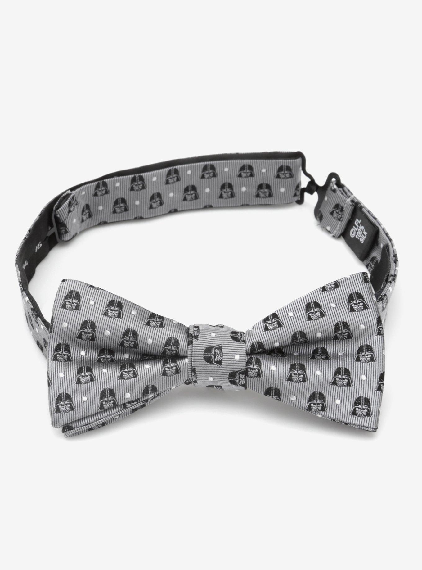 Star Wars Darth Vader Silk Gray Polka Dot Bow Tie and Pocket Square Gift Set, , alternate