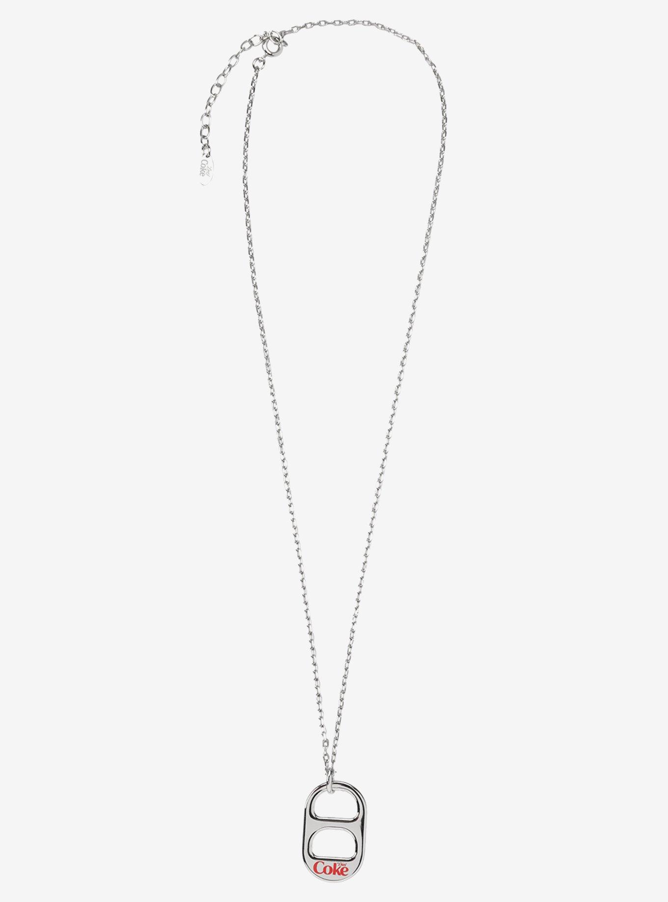 Diet Coke Tab Silver Necklace, , alternate