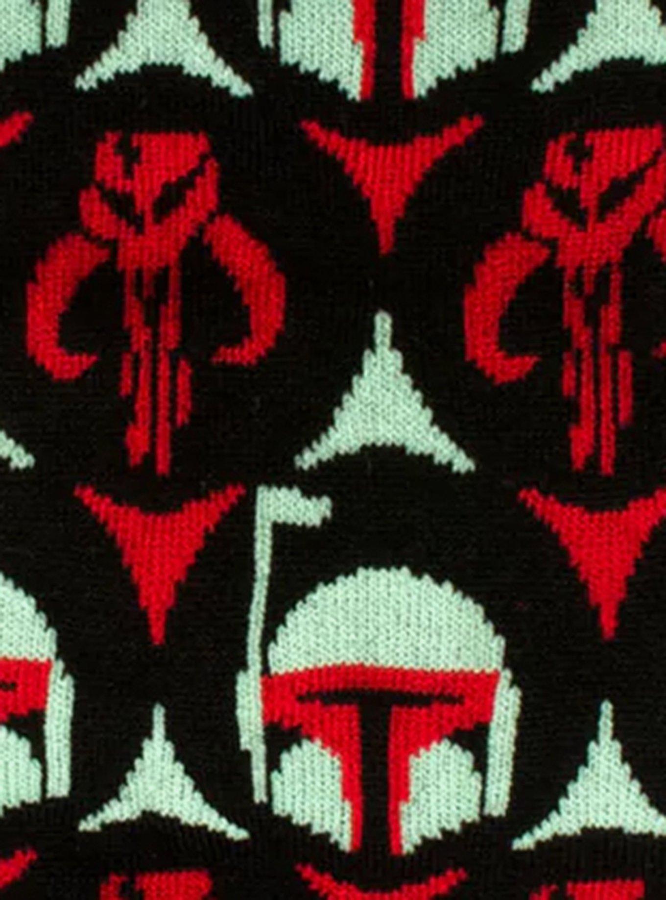Star Wars Boba Fett and Mythosaur Black and Red Dress Socks and Crest Lapel Pin Gift Set, , alternate