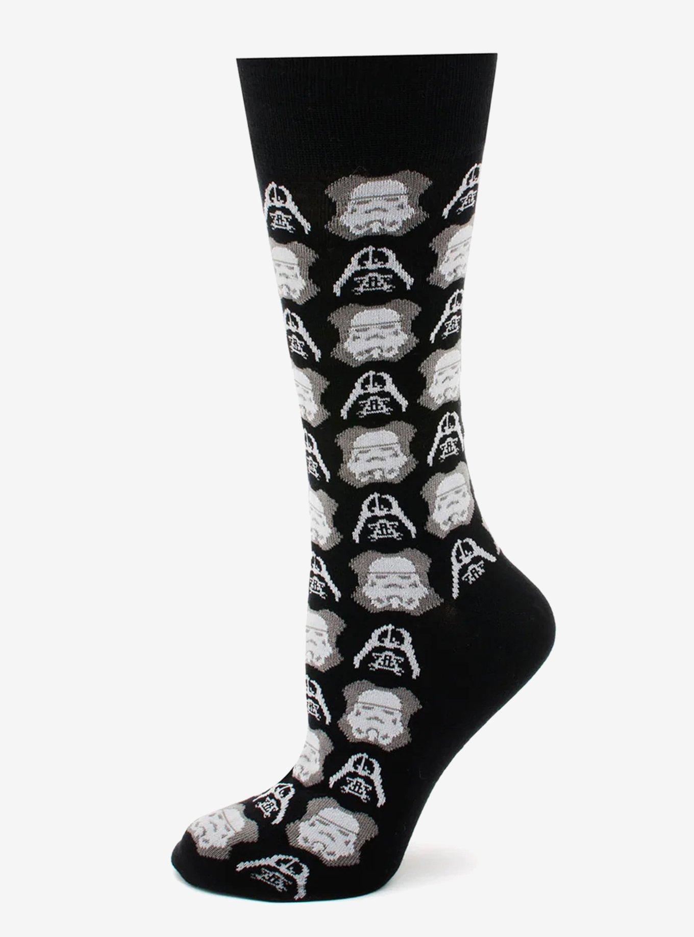 Star Wars Darth Vader and Stormtrooper Black Dress Socks and Darth Vader Lapel Pin Gift Set, , hi-res
