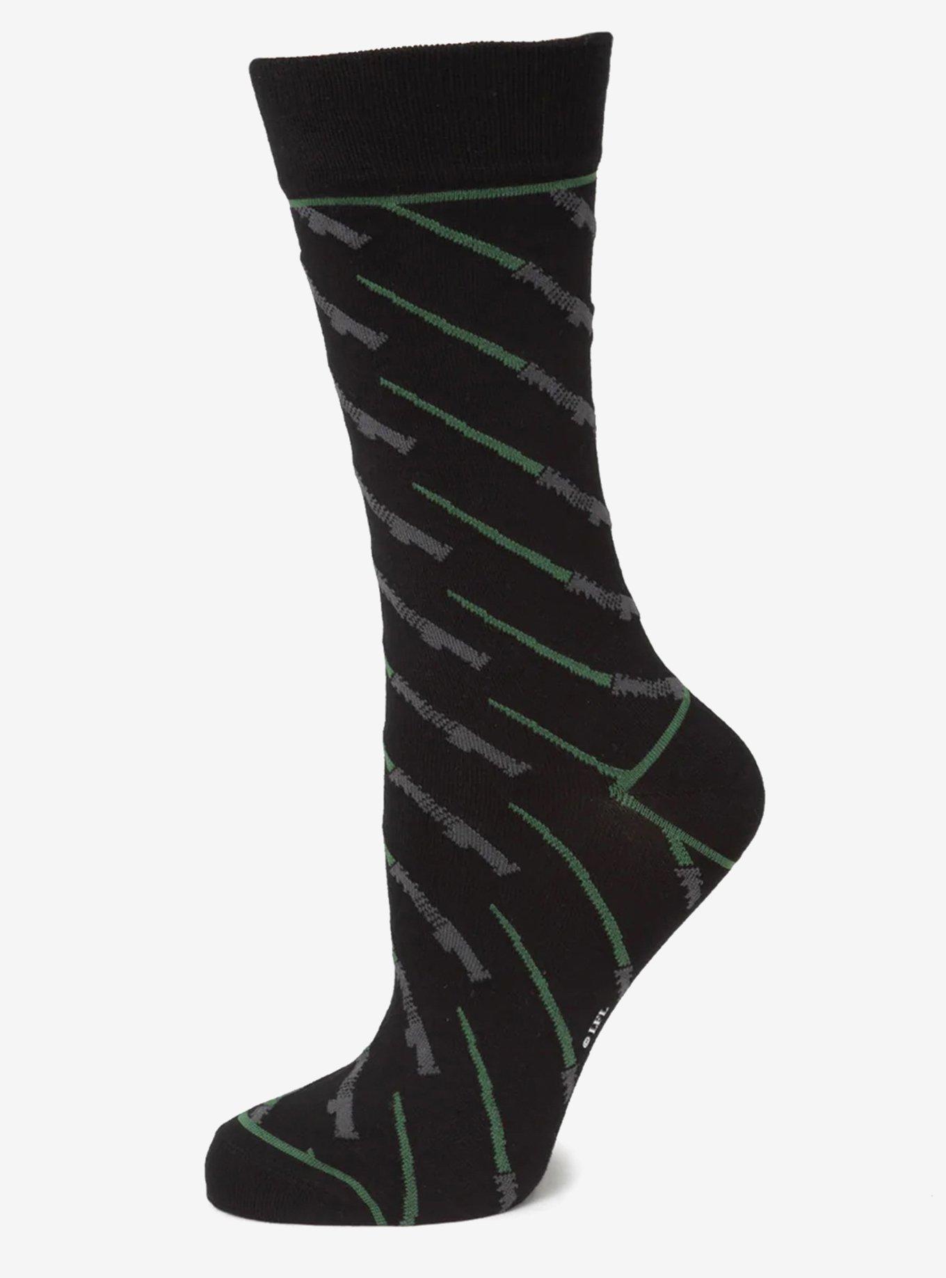 Star Wars Green Lightsaber Dress Socks with Jedi Crest Lapel Pin Gift Set, , hi-res