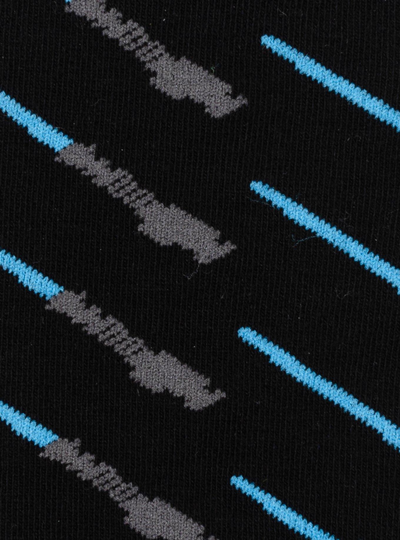 Star Wars Obi-Wan Kenobi Blue Lightsaber Pattern Black Dress Socks with Jedi Crest Lapel Pin Gift Set, , alternate