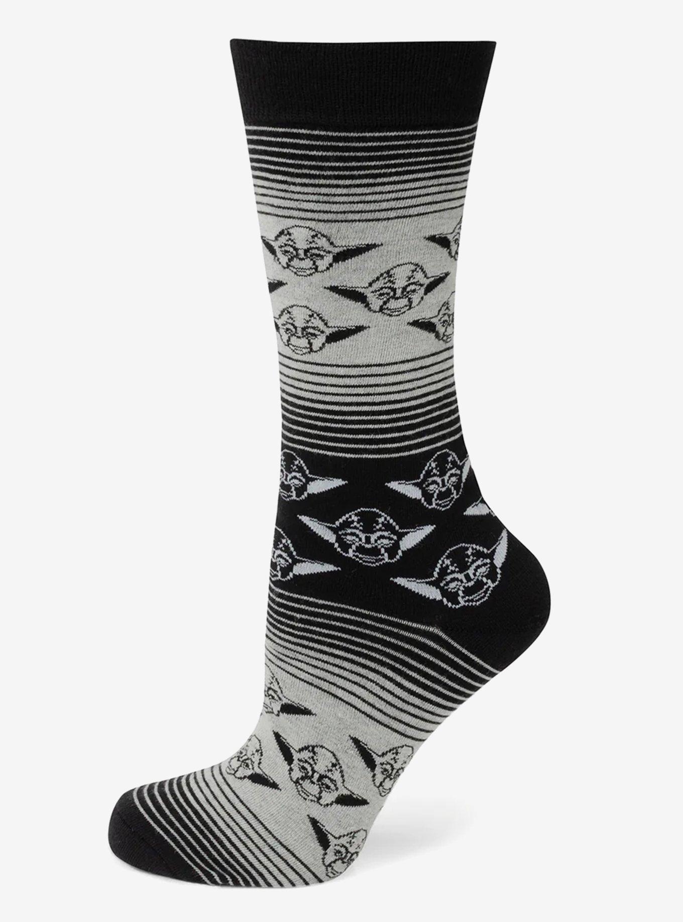 Star Wars Yoda Gray and Black Ombre Pattern Dress Socks with Jedi Crest Lapel Pin, , hi-res
