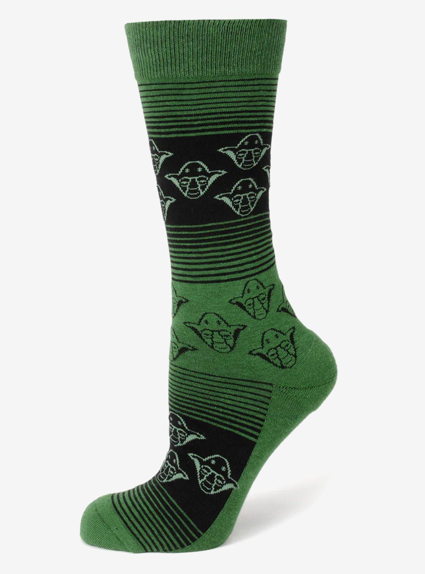 Star Wars Yoda Green and Black Ombre Pattern Dress Socks with Jedi Crest Lapel Pin, , hi-res