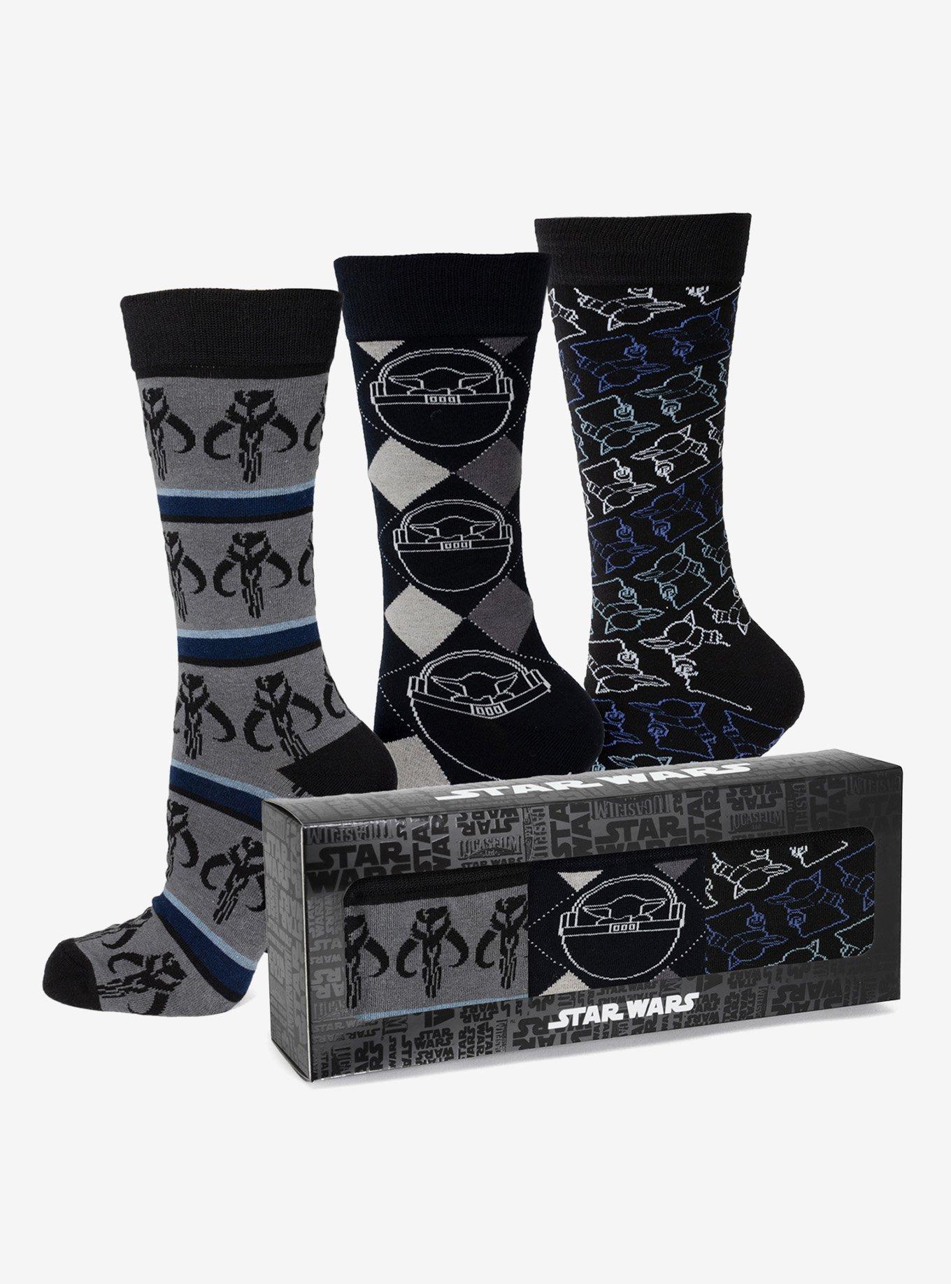 Star Wars Mandalorian 3-Pack Dress Sock and Mythosaur Lapel Pin Gift Set, , hi-res