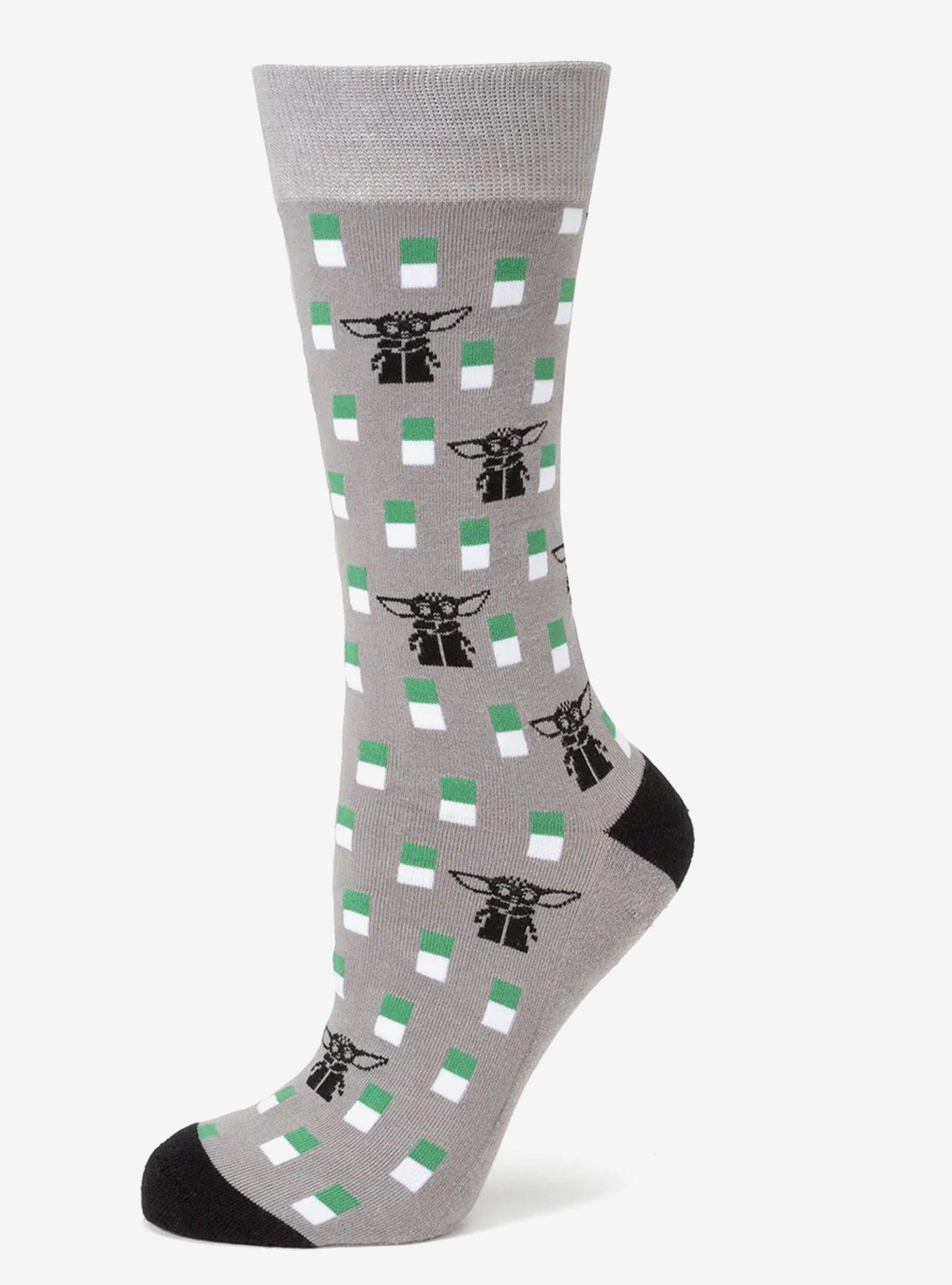 Star Wars Mandalorian and Grogu Gray Dress Socks and Lapel Pin Gift Set, , hi-res