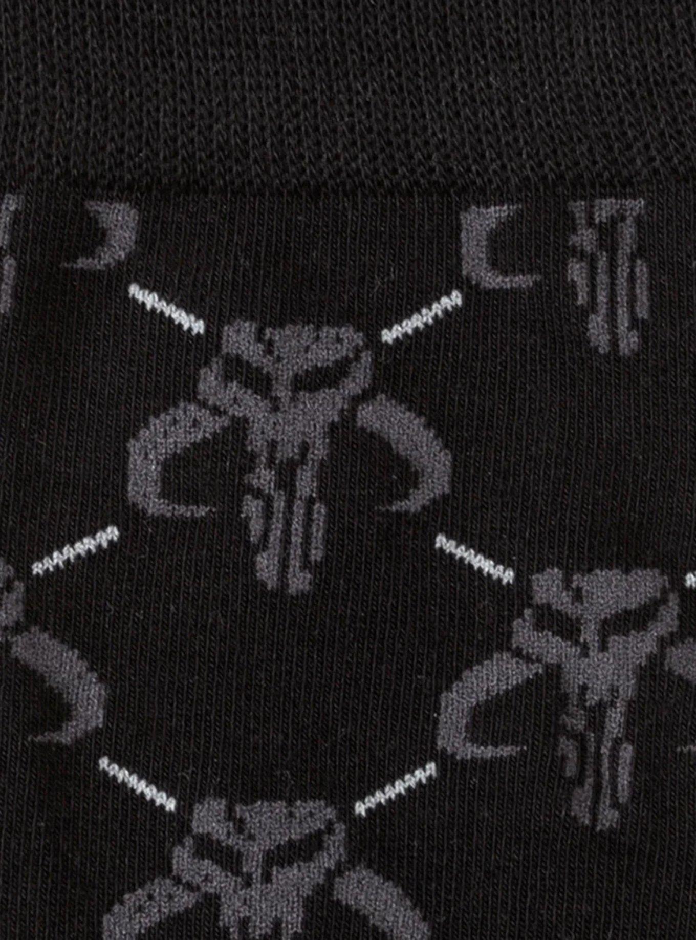 Star Wars Mandalorian Charcoal Gray Dress Socks and Mythosaur Lapel Pin Gift Set, , alternate