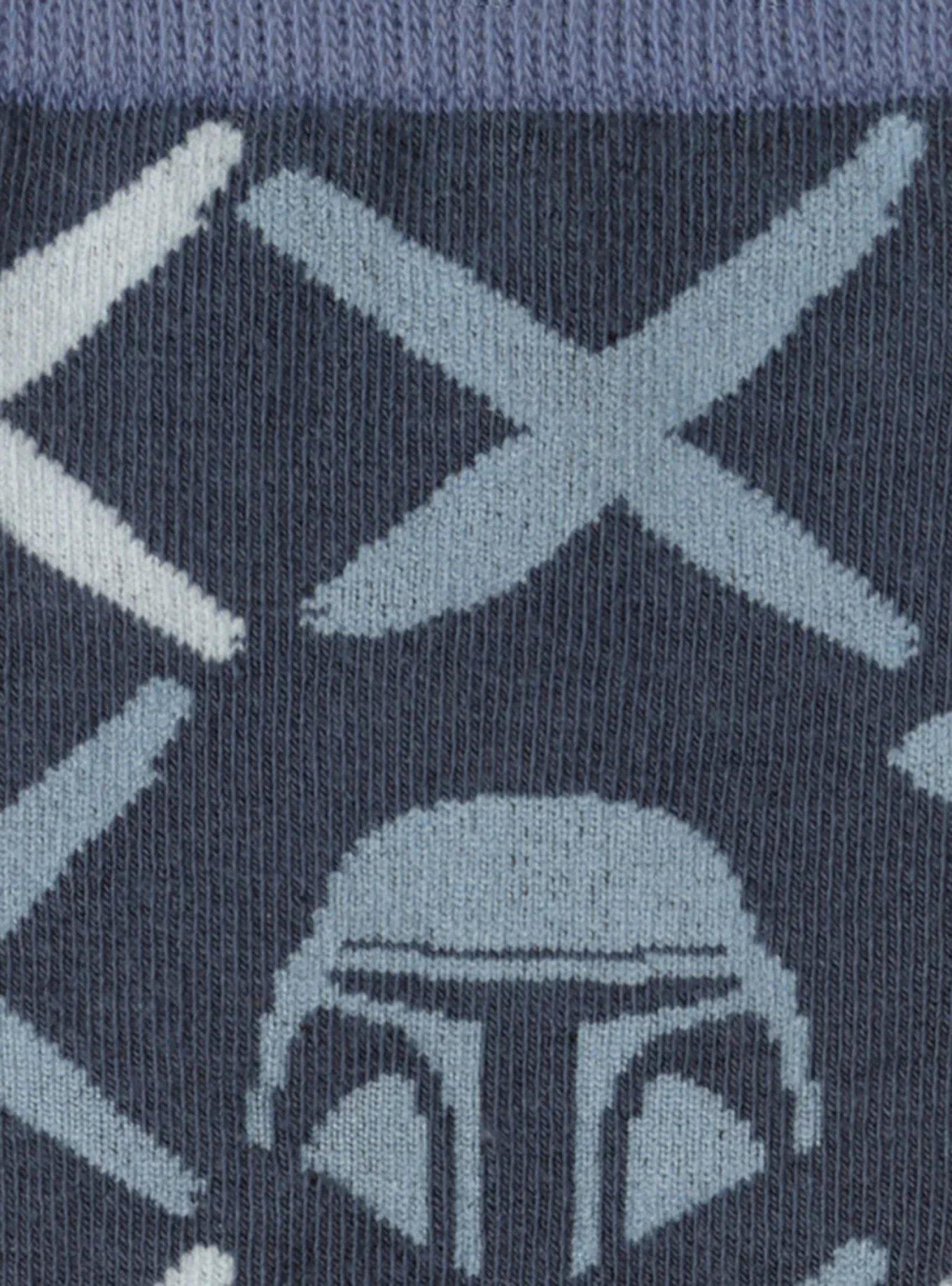 Star Wars Mandalorian Navy Checkered Dress Socks and Lapel Pin Gift Set, , alternate