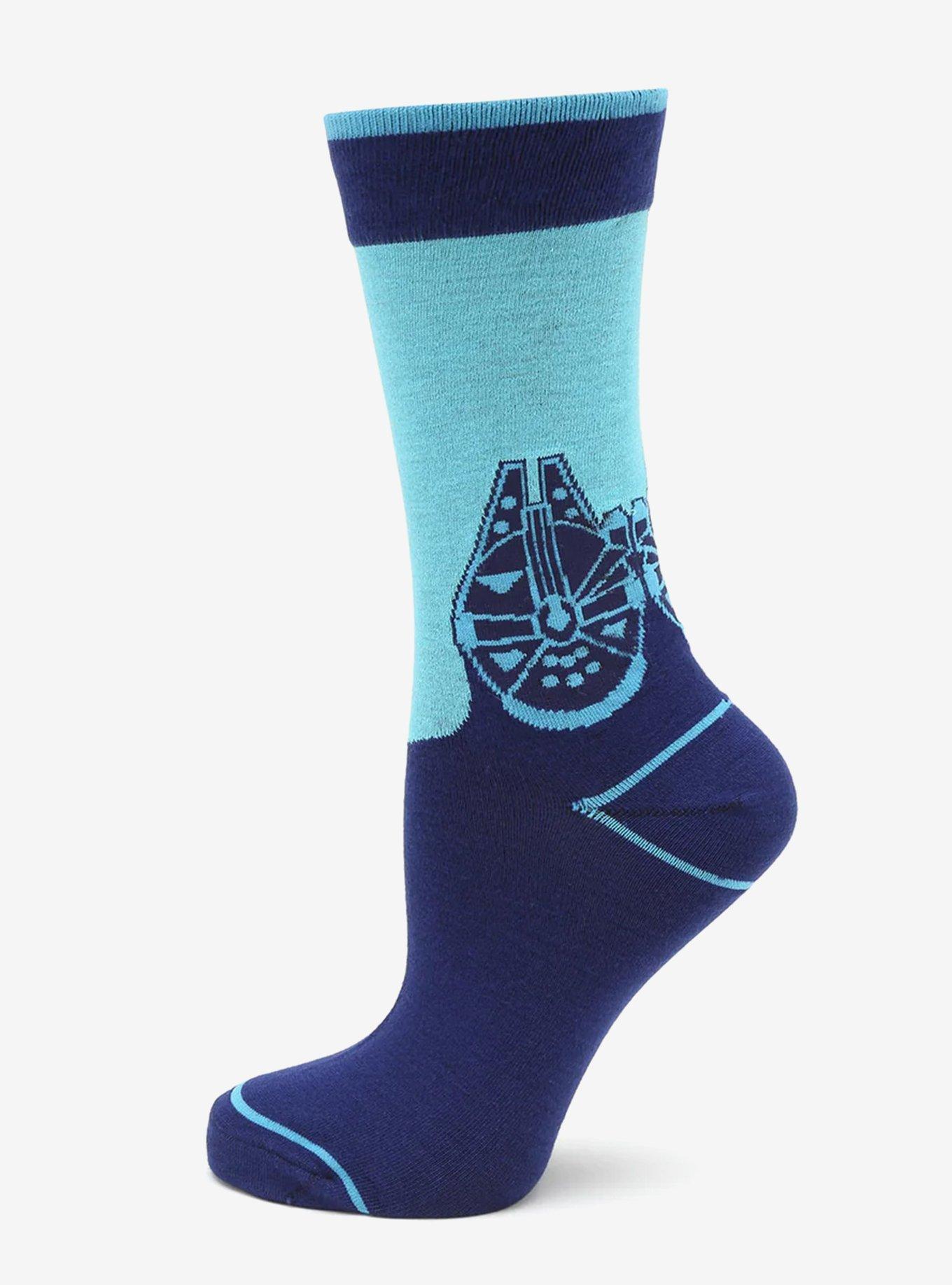 Star Wars Millennium Falcon Blue Mod Dress Socks and Rebel Crest Lapel Pin Gift Set, , hi-res