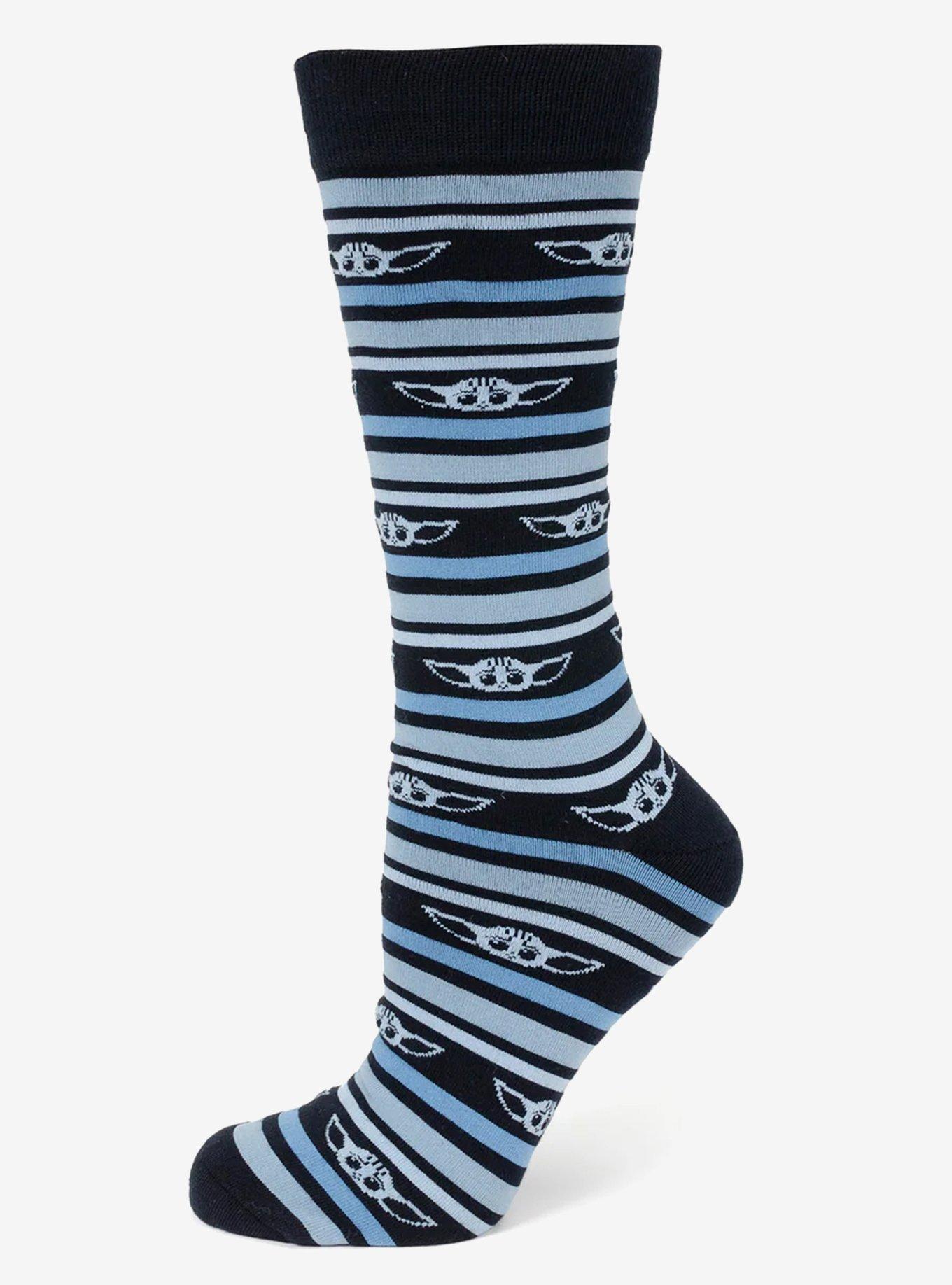 Star Wars Grogu Blue Striped Dress Socks and Lapel Pin Gift Set, , hi-res