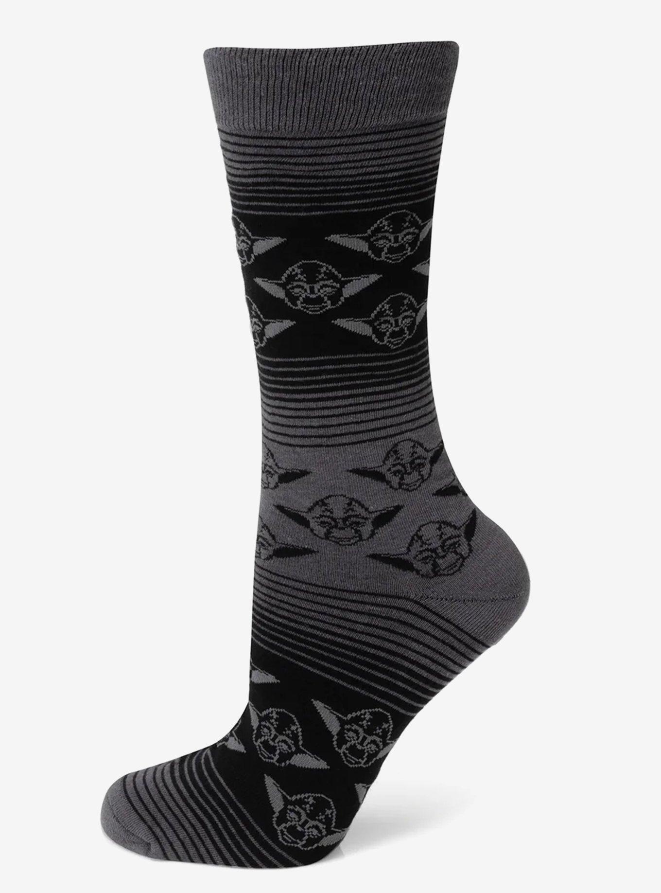Star Wars Yoda Black Charcoal Dress Socks and Jedi Crest Lapel Pin Gift Set, , hi-res