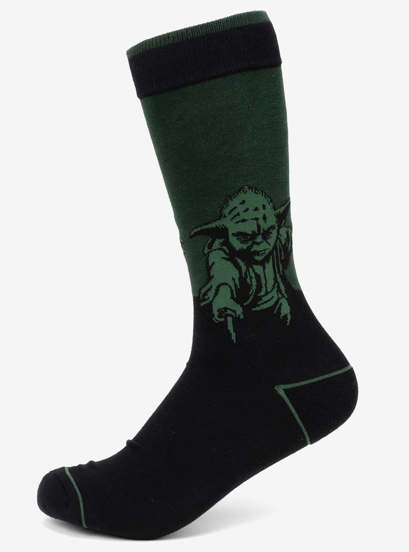 Star Wars Yoda Green Dress Socks and Jedi Order Crest Lapel Pin Gift Set, , alternate