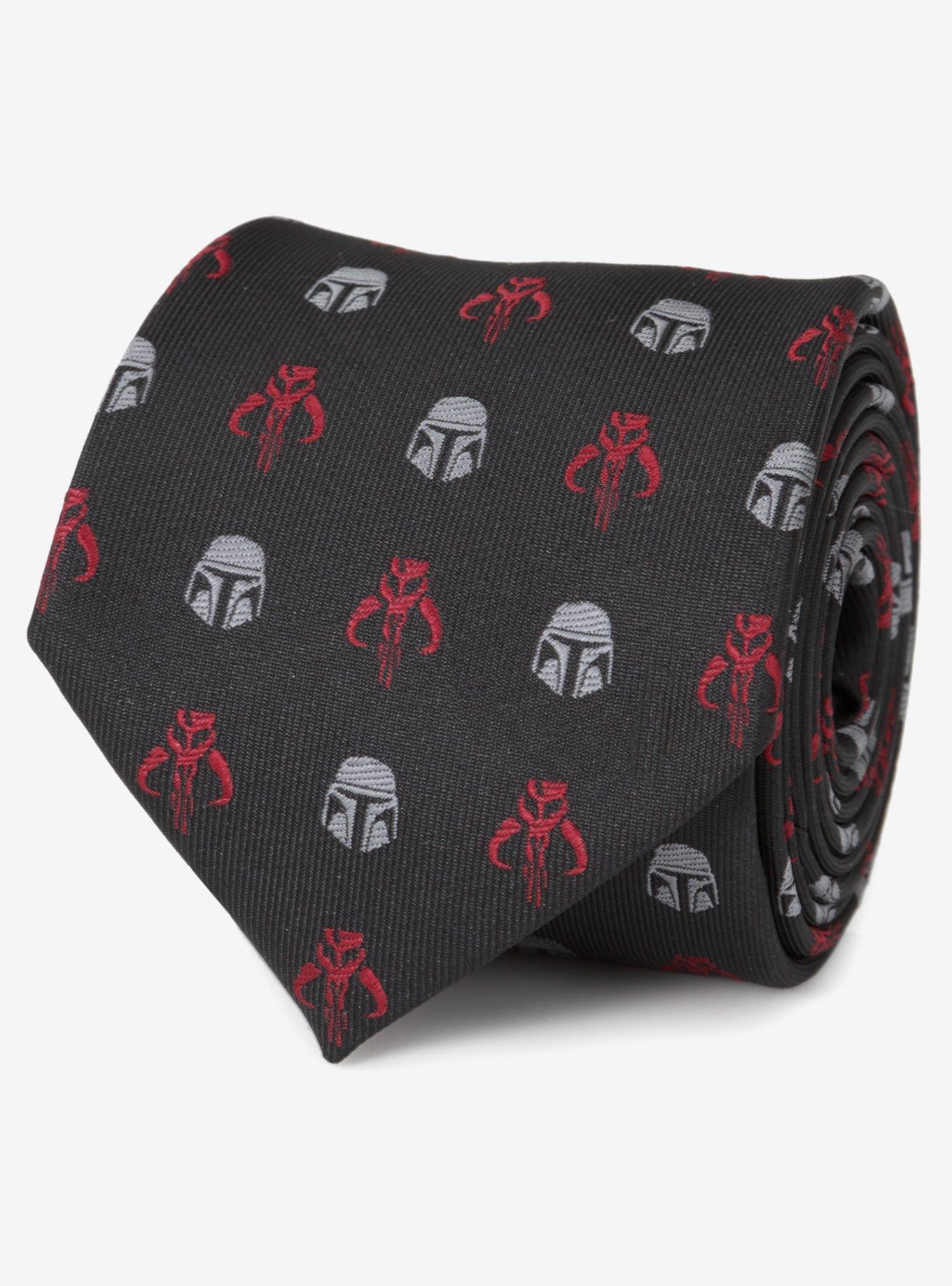 Star Wars Mandalorian & Mythosaur Big & Tall Red Black Tie, , alternate