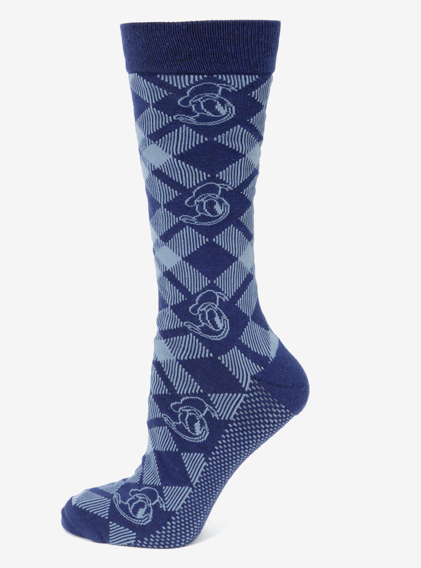 Disney Donald Duck Plaid Socks and Mickey Mouse Blue Lapel Pin Gift Set, , hi-res