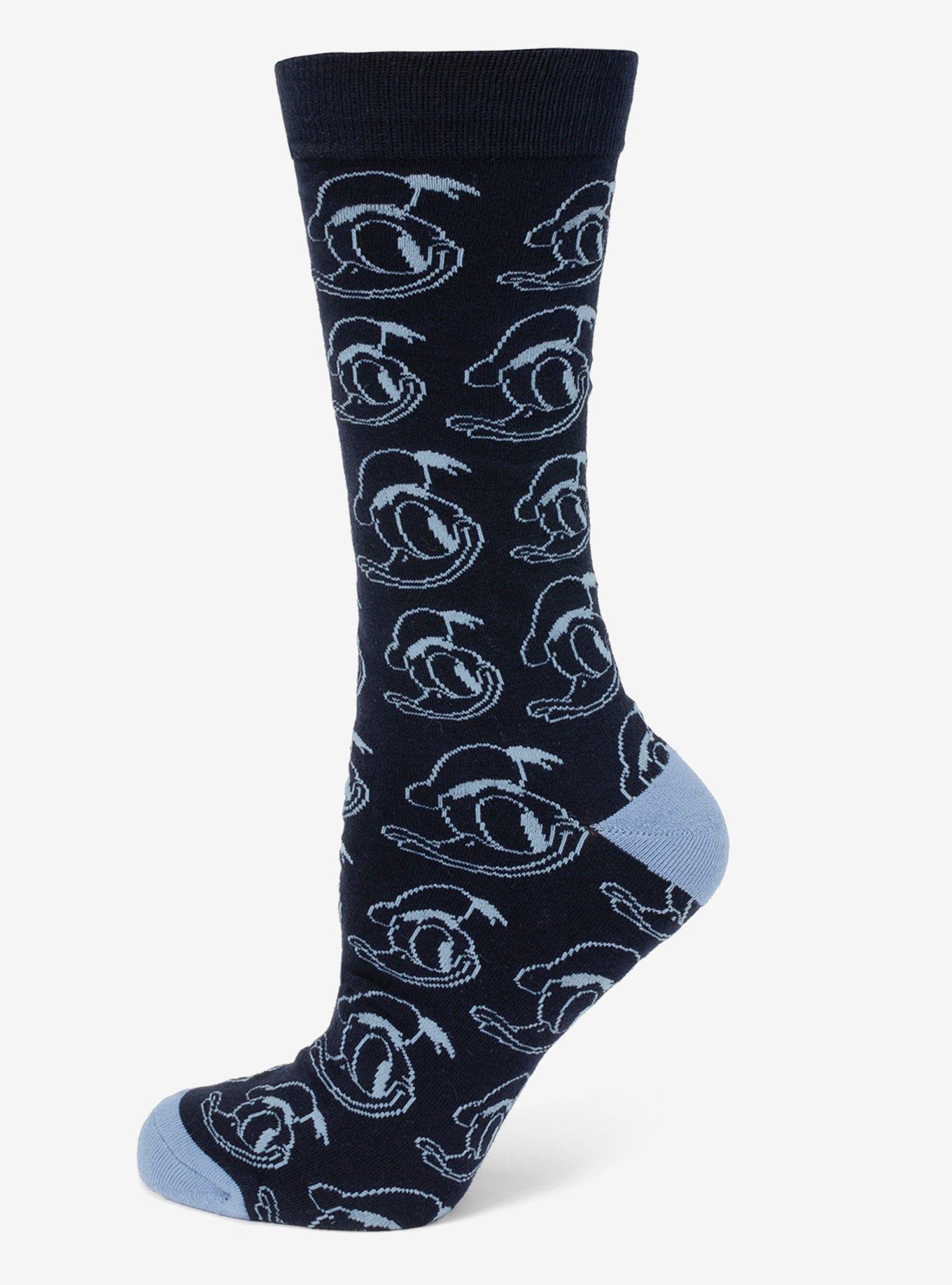Disney Donald Duck Patterned Blue Socks and Mickey Mouse Blue Lapel Pin Gift Set, , hi-res