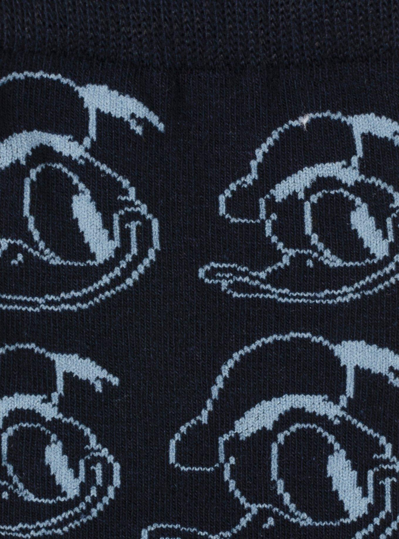 Disney Donald Duck Patterned Blue Socks and Mickey Mouse Blue Lapel Pin Gift Set, , alternate