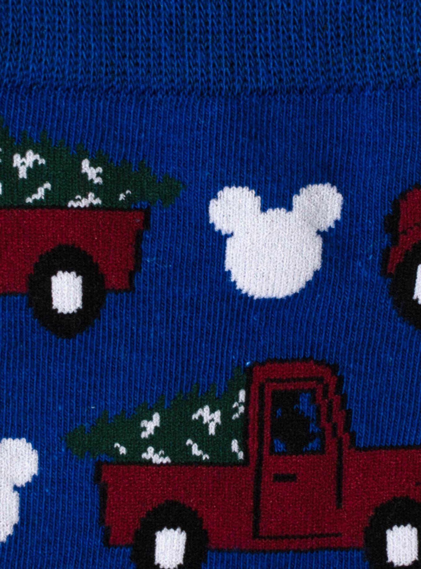 Disney Mickey Mouse Holiday Truck Navy Socks and Blue Lapel Pin Gift Set, , alternate